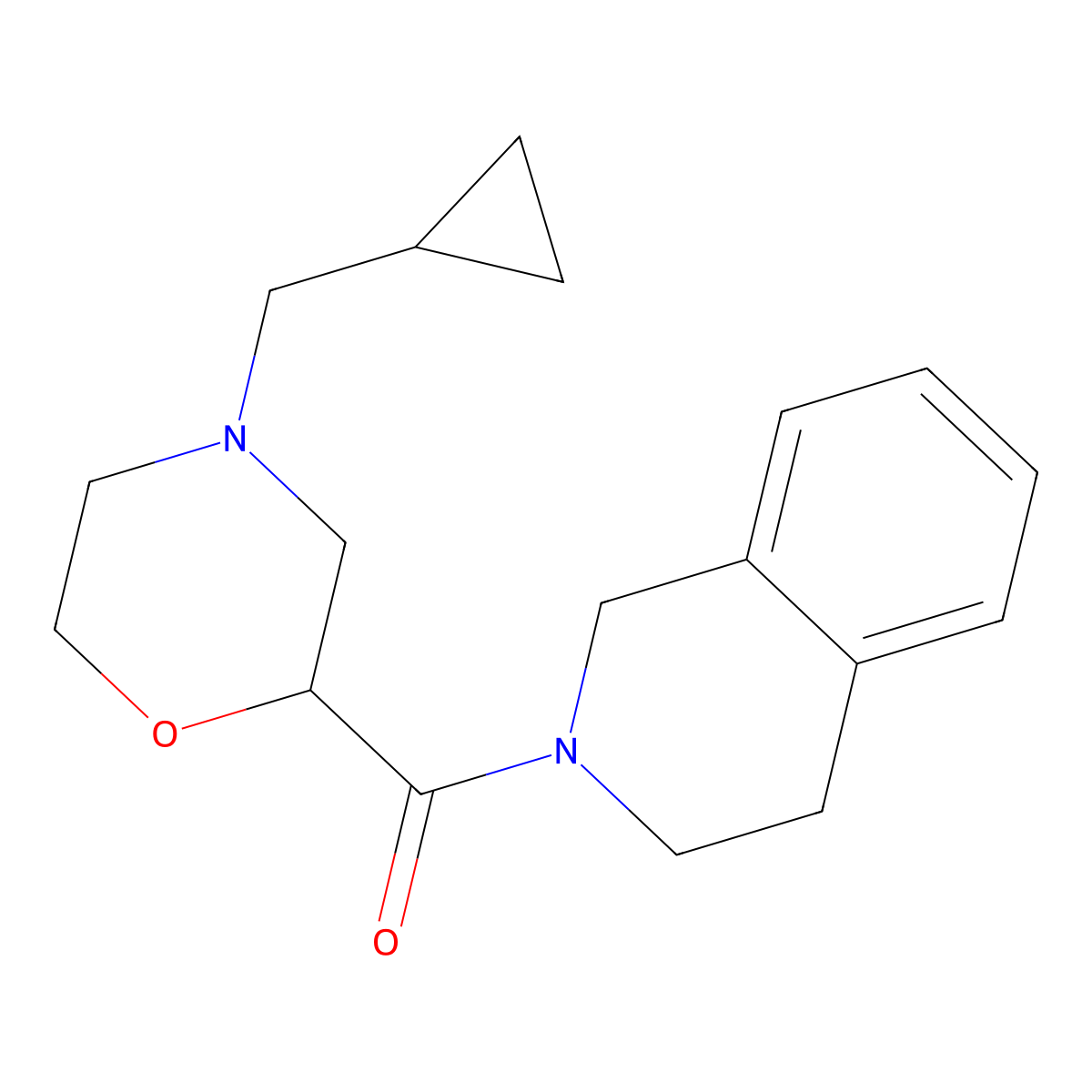 2-[4-(Cyclopropylmethyl)morpholine-2-carbonyl]-1,2,3,4-tetrahydroisoquinoline molecular structure, CAS 3054627-04-9