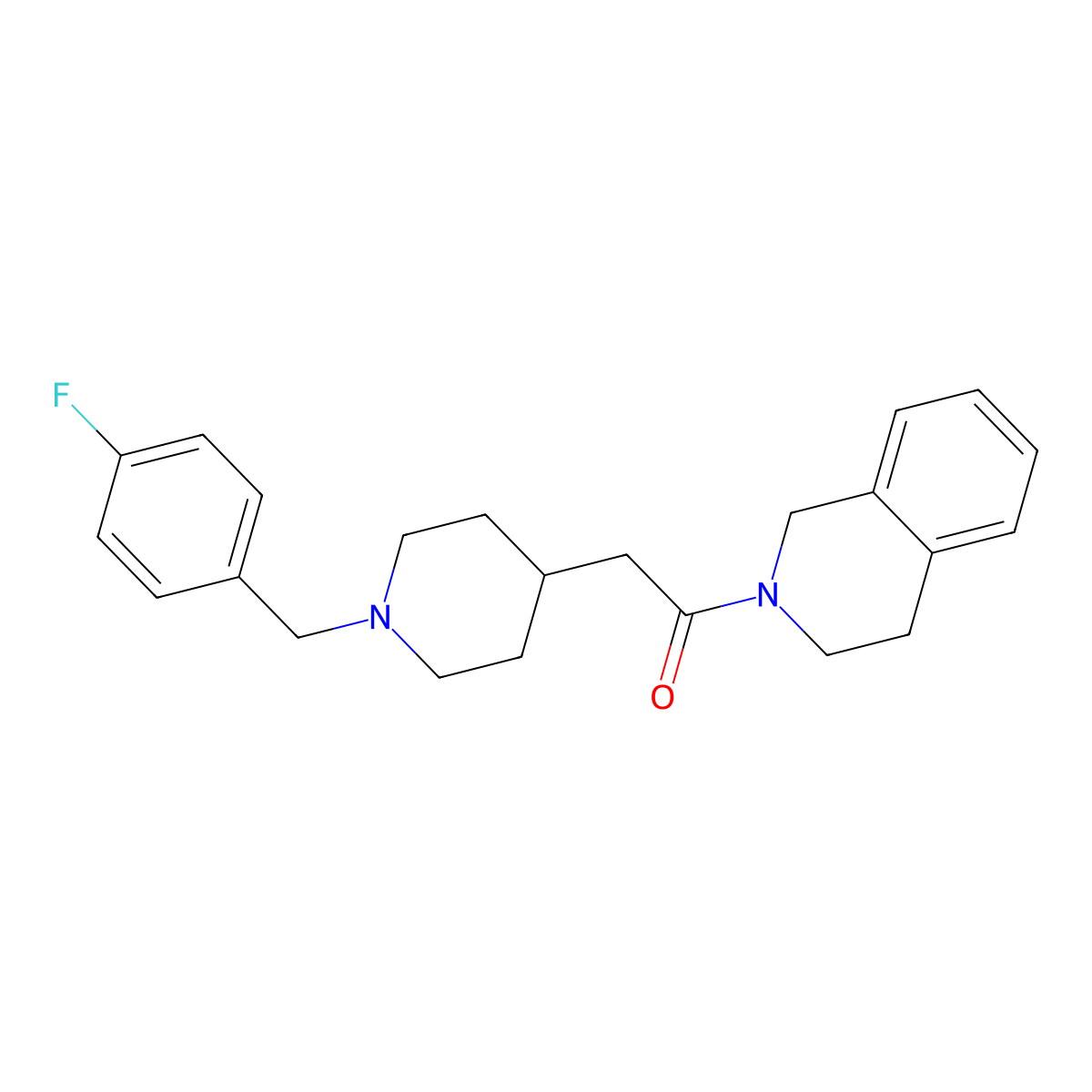 2-{1-[(4-Fluorophenyl)methyl]piperidin-4-yl}-1-(1,2,3,4-tetrahydroisoquinolin-2-yl)ethan-1-one molecular structure, CAS 3054627-09-4