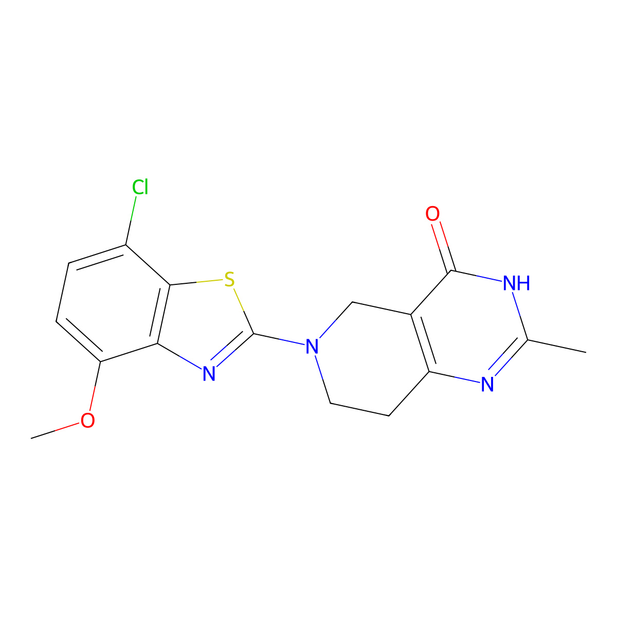 6-(7-chloro-4-methoxy-1,3-benzothiazol-2-yl)-2-methyl-3H,4H,5H,6H,7H,8H-pyrido[4,3-d]pyrimidin-4-one molecular structure, CAS 3054627-10-7