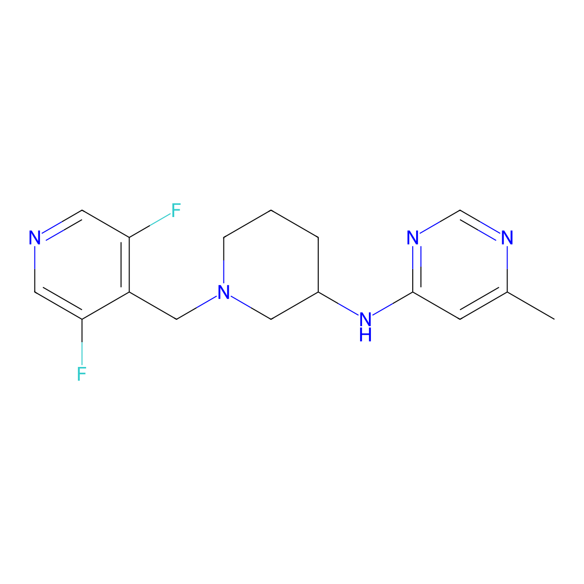 N-{1-[(3,5-difluoropyridin-4-yl)methyl]piperidin-3-yl}-6-methylpyrimidin-4-amine molecular structure, CAS 3054627-13-0