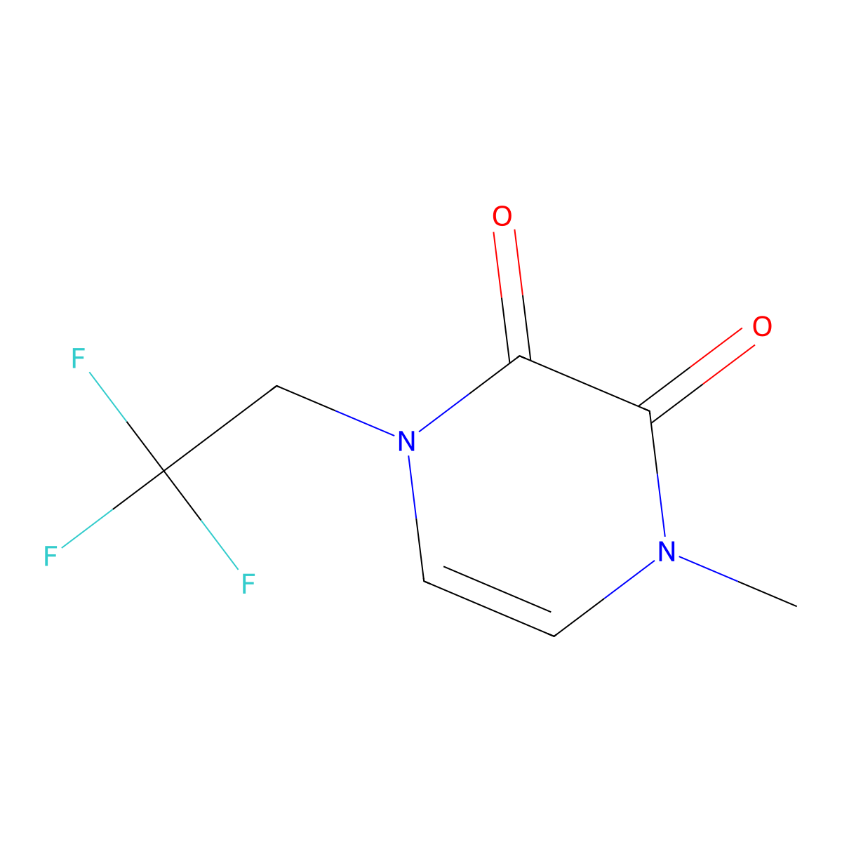 1-Methyl-4-(2,2,2-trifluoroethyl)-1,2,3,4-tetrahydropyrazine-2,3-dione molecular structure, CAS 3054627-21-0