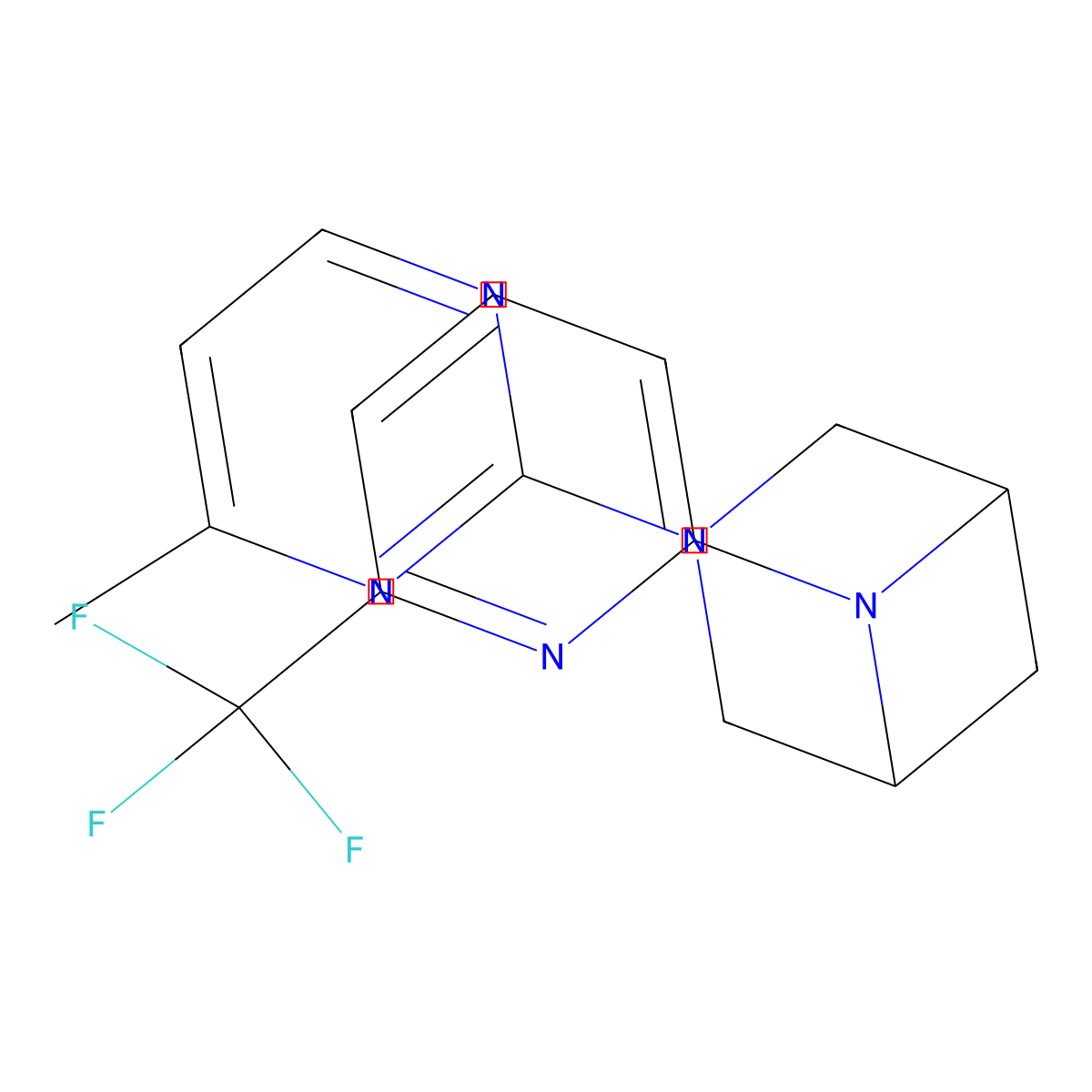 3-(4-Methylpyrimidin-2-yl)-6-[6-(trifluoromethyl)pyridin-2-yl]-3,6-diazabicyclo[3.1.1]heptane molecular structure, CAS 3054627-30-1