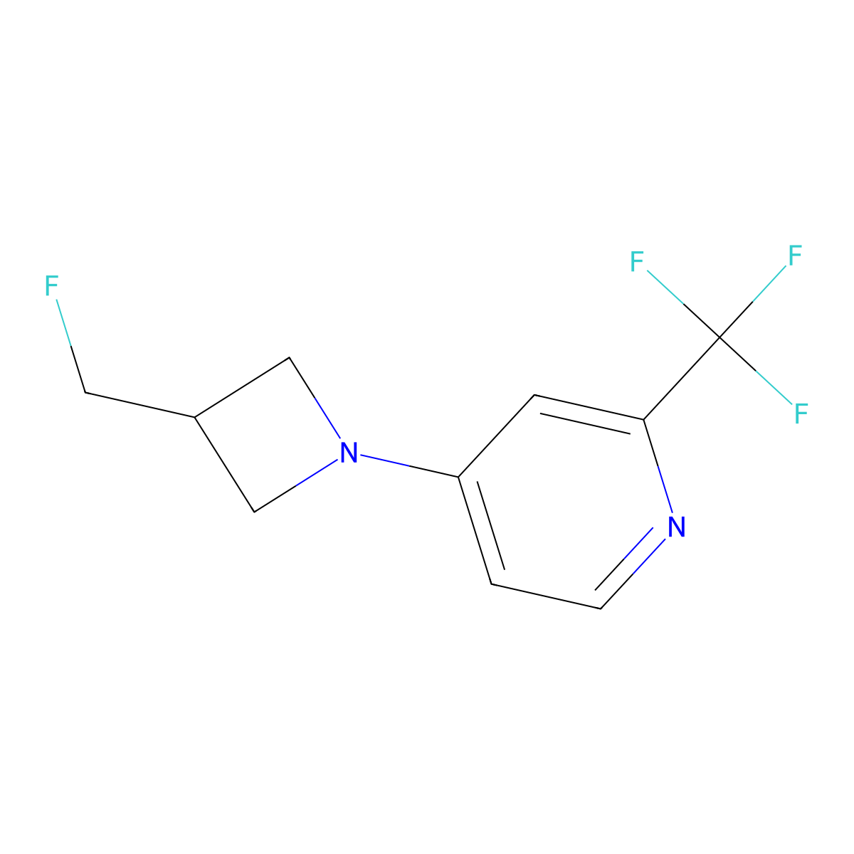 4-[3-(Fluoromethyl)azetidin-1-yl]-2-(trifluoromethyl)pyridine molecular structure, CAS 3054627-45-8