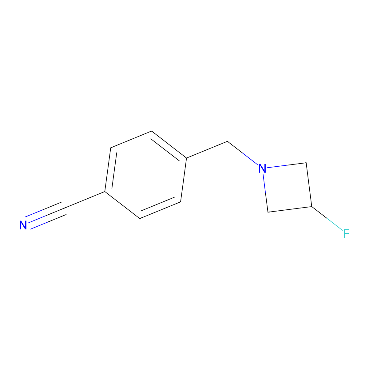 4-[(3-Fluoroazetidin-1-yl)methyl]benzonitrile molecular structure, CAS 3054627-54-9