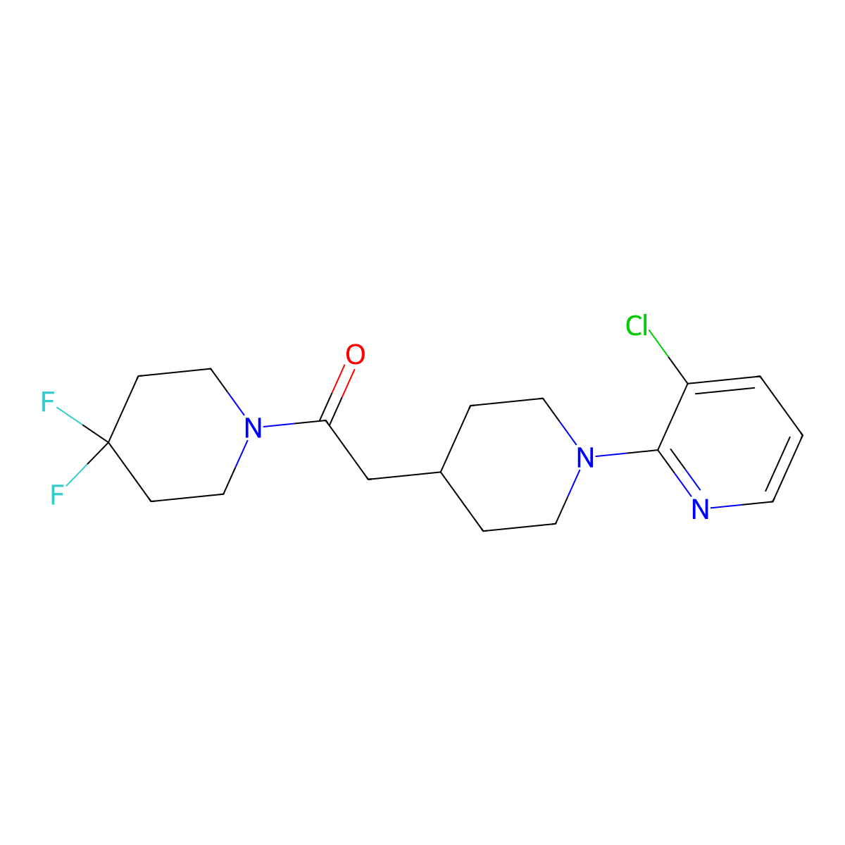 2-[1-(3-Chloropyridin-2-yl)piperidin-4-yl]-1-(4,4-difluoropiperidin-1-yl)ethan-1-one molecular structure, CAS 3054627-55-0