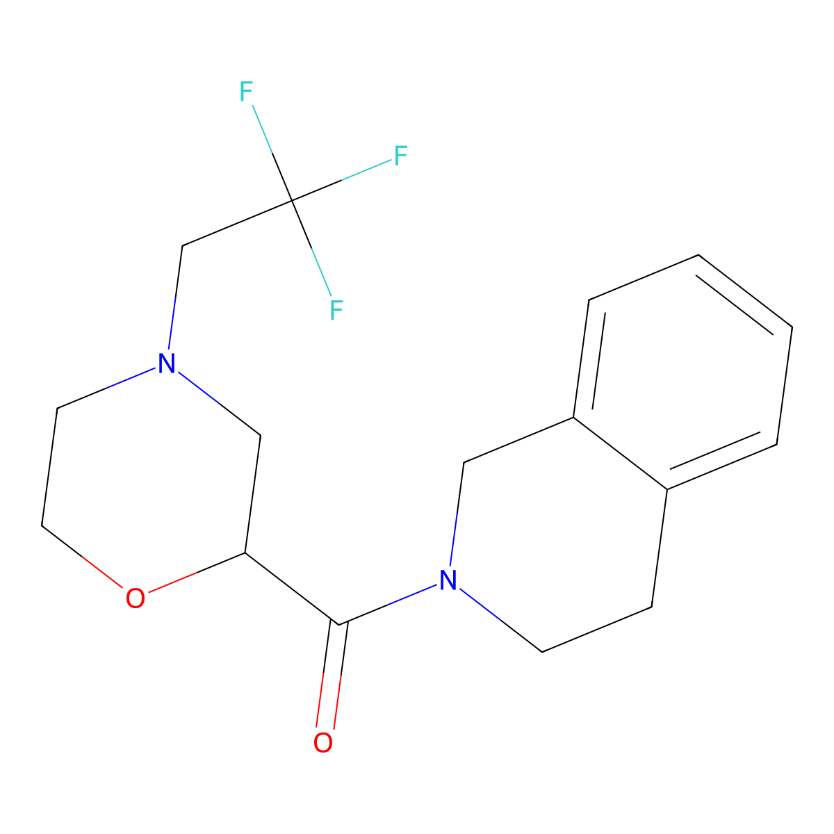 2-[4-(2,2,2-Trifluoroethyl)morpholine-2-carbonyl]-1,2,3,4-tetrahydroisoquinoline molecular structure, CAS 3054627-56-1