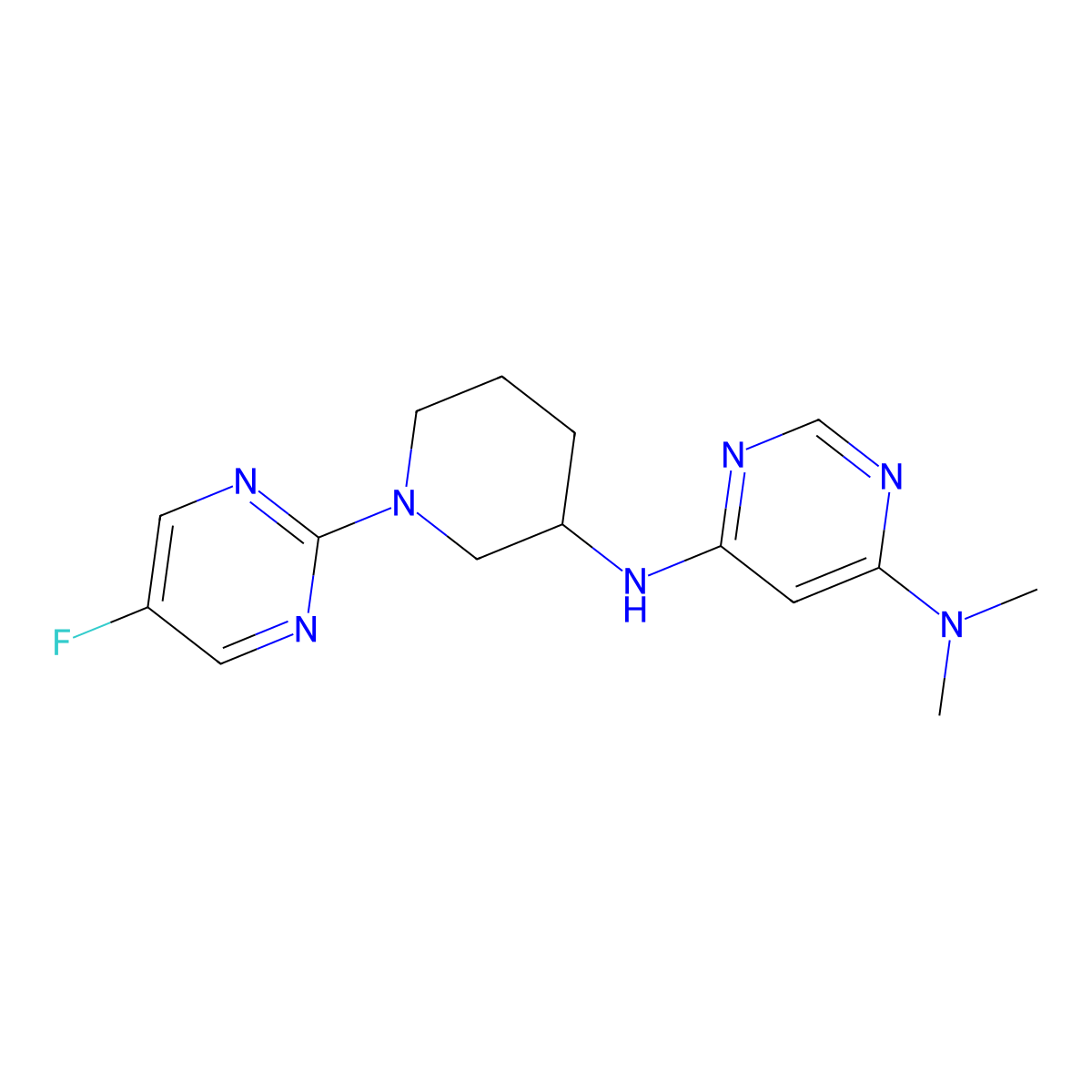 N6-[1-(5-fluoropyrimidin-2-yl)piperidin-3-yl]-N4,N4-dimethylpyrimidine-4,6-diamine molecular structure, CAS 3054627-58-3