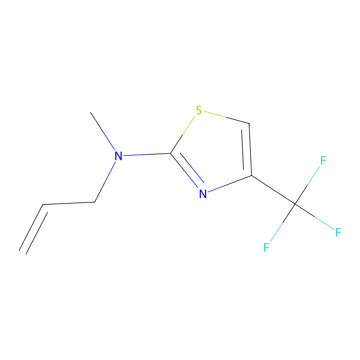 N-methyl-N-(prop-2-en-1-yl)-4-(trifluoromethyl)-1,3-thiazol-2-amine molecular structure, CAS 3054627-63-0