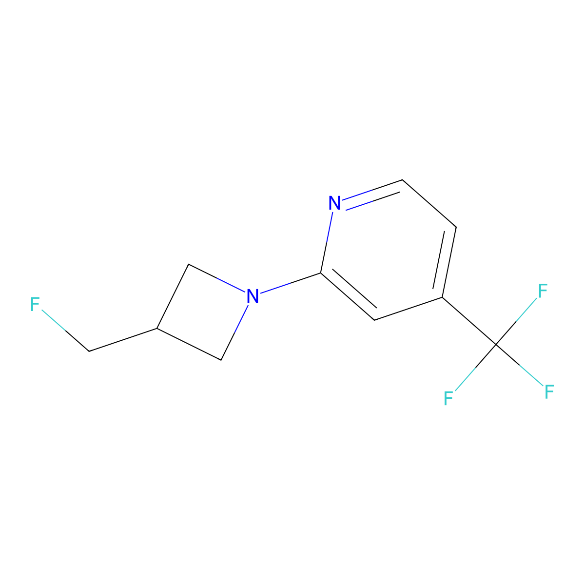 2-[3-(Fluoromethyl)azetidin-1-yl]-4-(trifluoromethyl)pyridine molecular structure, CAS 3054627-74-3