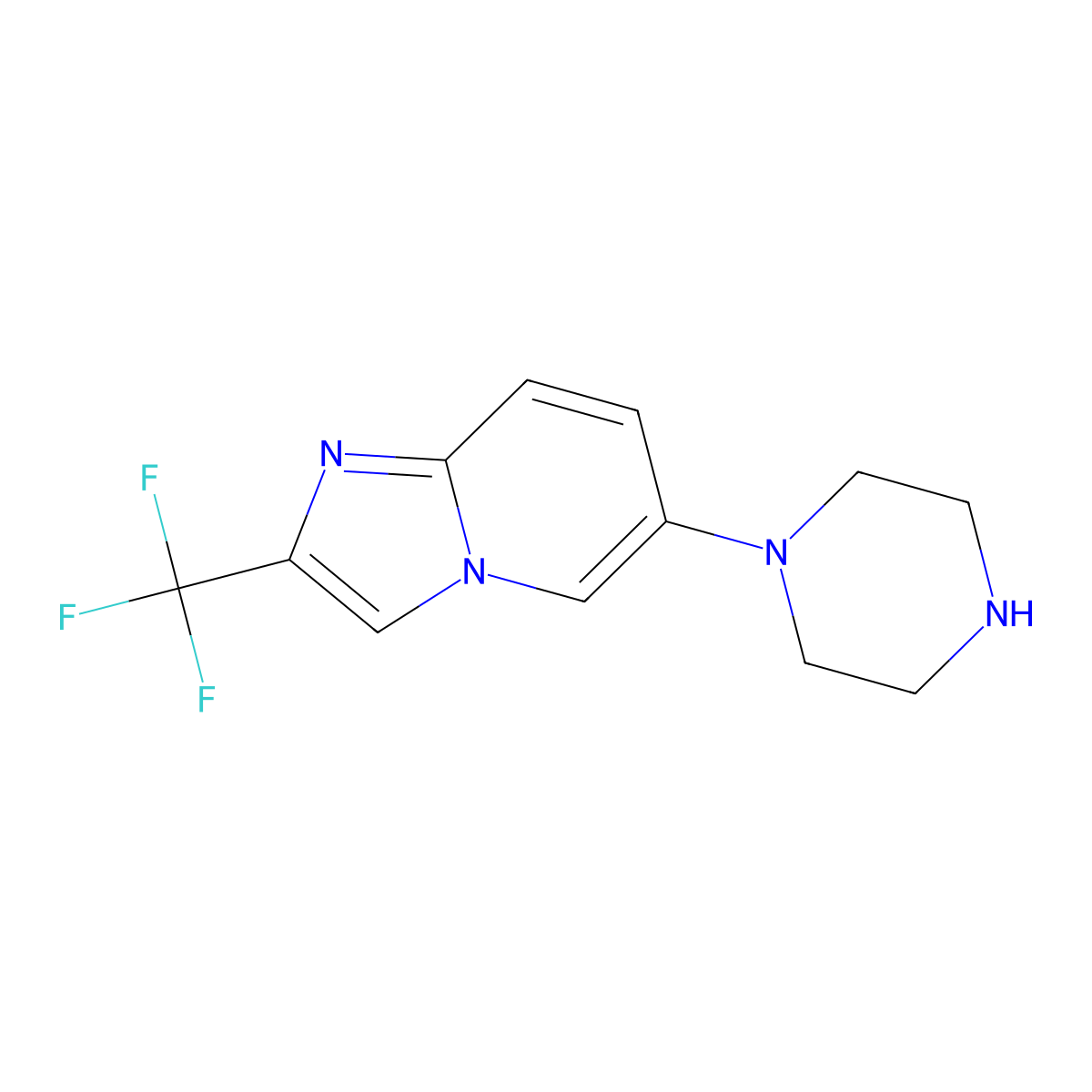 1-[2-(Trifluoromethyl)imidazo[1,2-a]pyridin-6-yl]piperazine molecular structure, CAS 3054627-83-4