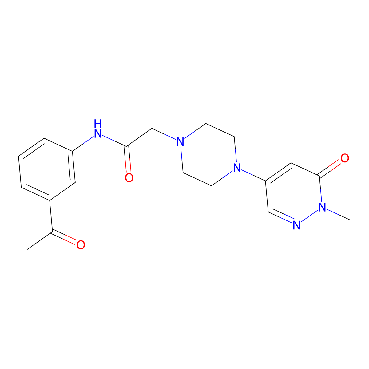 N-(3-acetylphenyl)-2-[4-(1-methyl-6-oxo-1,6-dihydropyridazin-4-yl)piperazin-1-yl]acetamide molecular structure, CAS 3054627-84-5