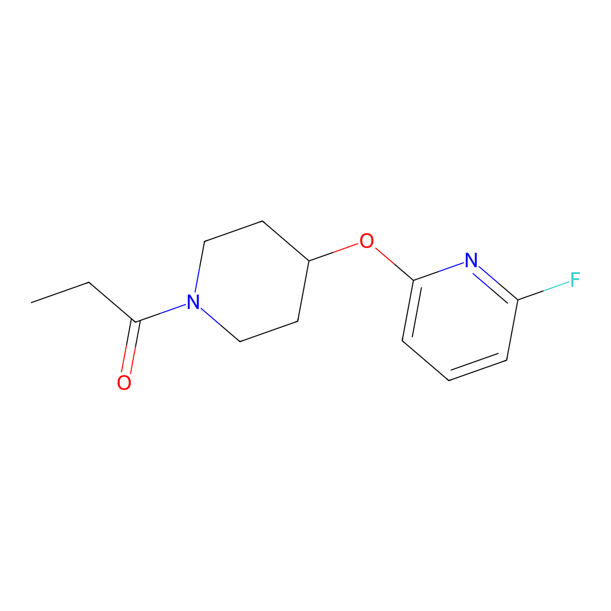 1-{4-[(6-Fluoropyridin-2-yl)oxy]piperidin-1-yl}propan-1-one molecular structure, CAS 3054627-95-8