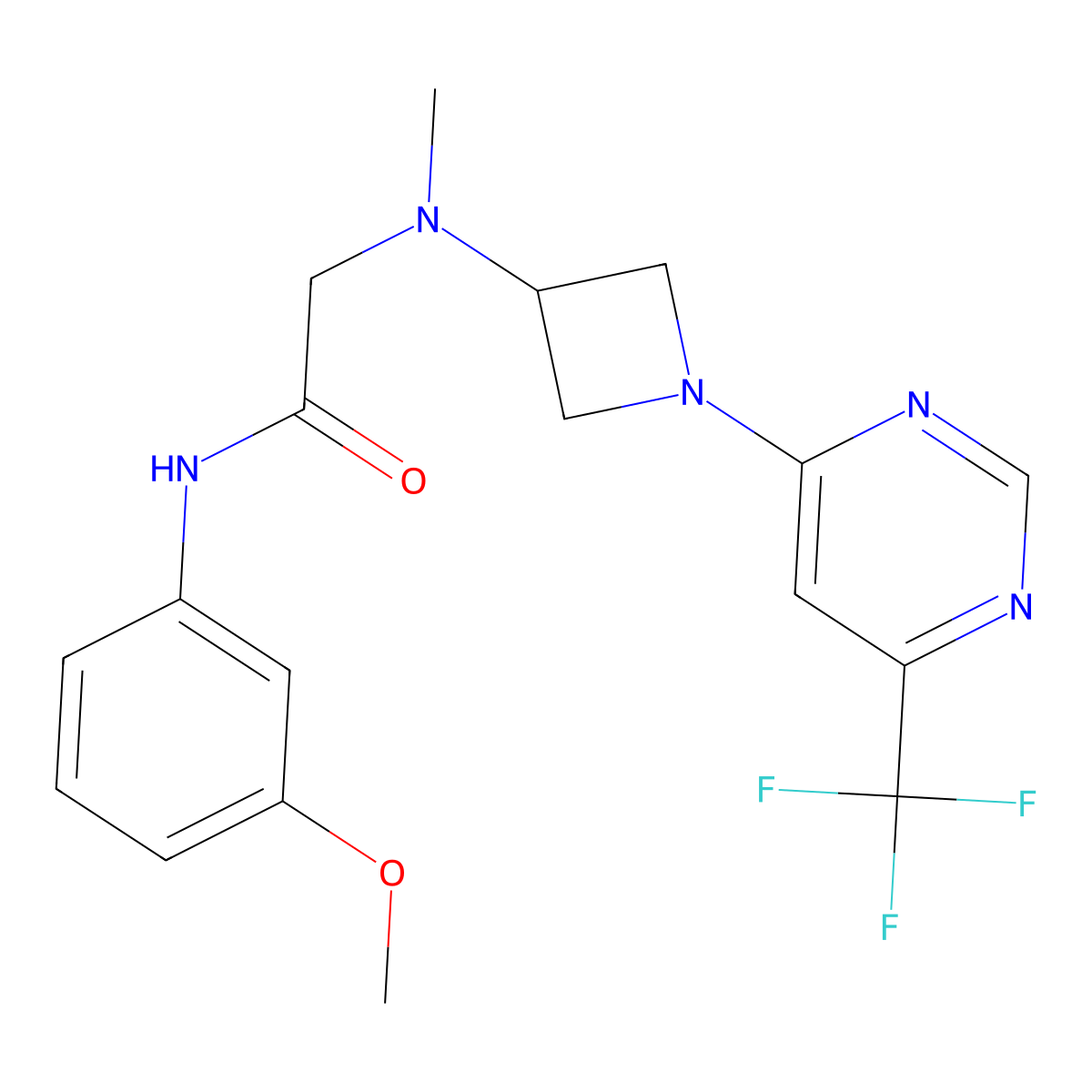 N-(3-methoxyphenyl)-2-[methyl({1-[6-(trifluoromethyl)pyrimidin-4-yl]azetidin-3-yl})amino]acetamide molecular structure, CAS 3054628-11-1