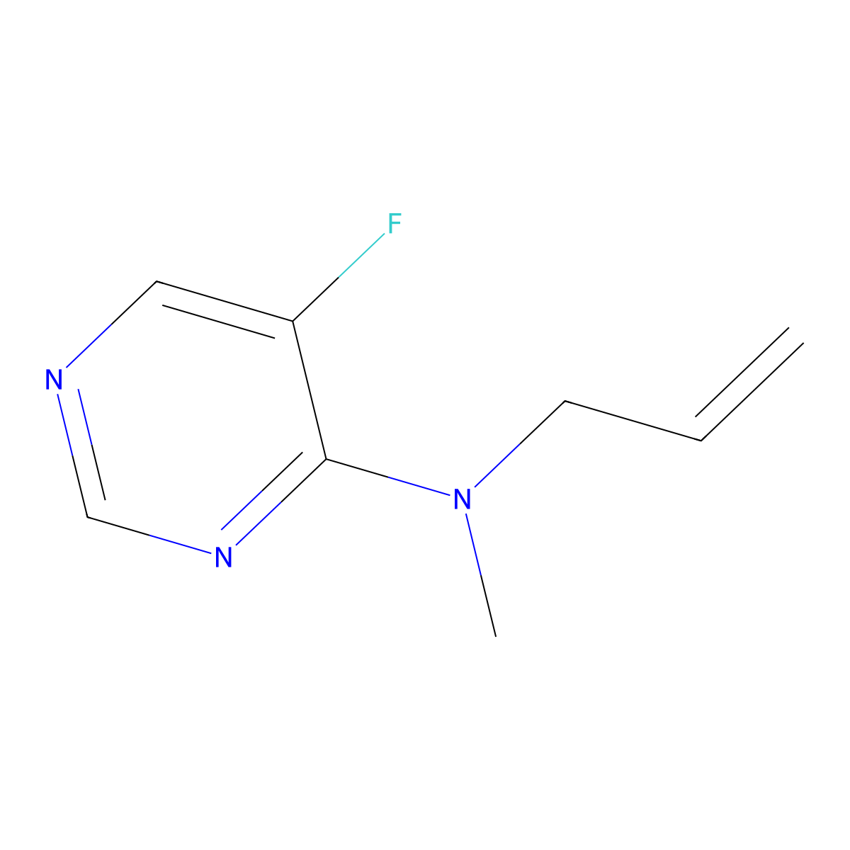 5-fluoro-N-methyl-N-(prop-2-en-1-yl)pyrimidin-4-amine molecular structure, CAS 3054628-18-8