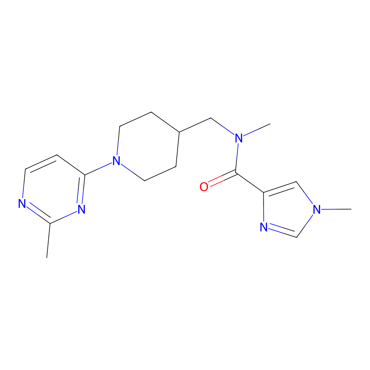 N,1-dimethyl-N-{[1-(2-methylpyrimidin-4-yl)piperidin-4-yl]methyl}-1H-imidazole-4-carboxamide molecular structure, CAS 3054628-20-2