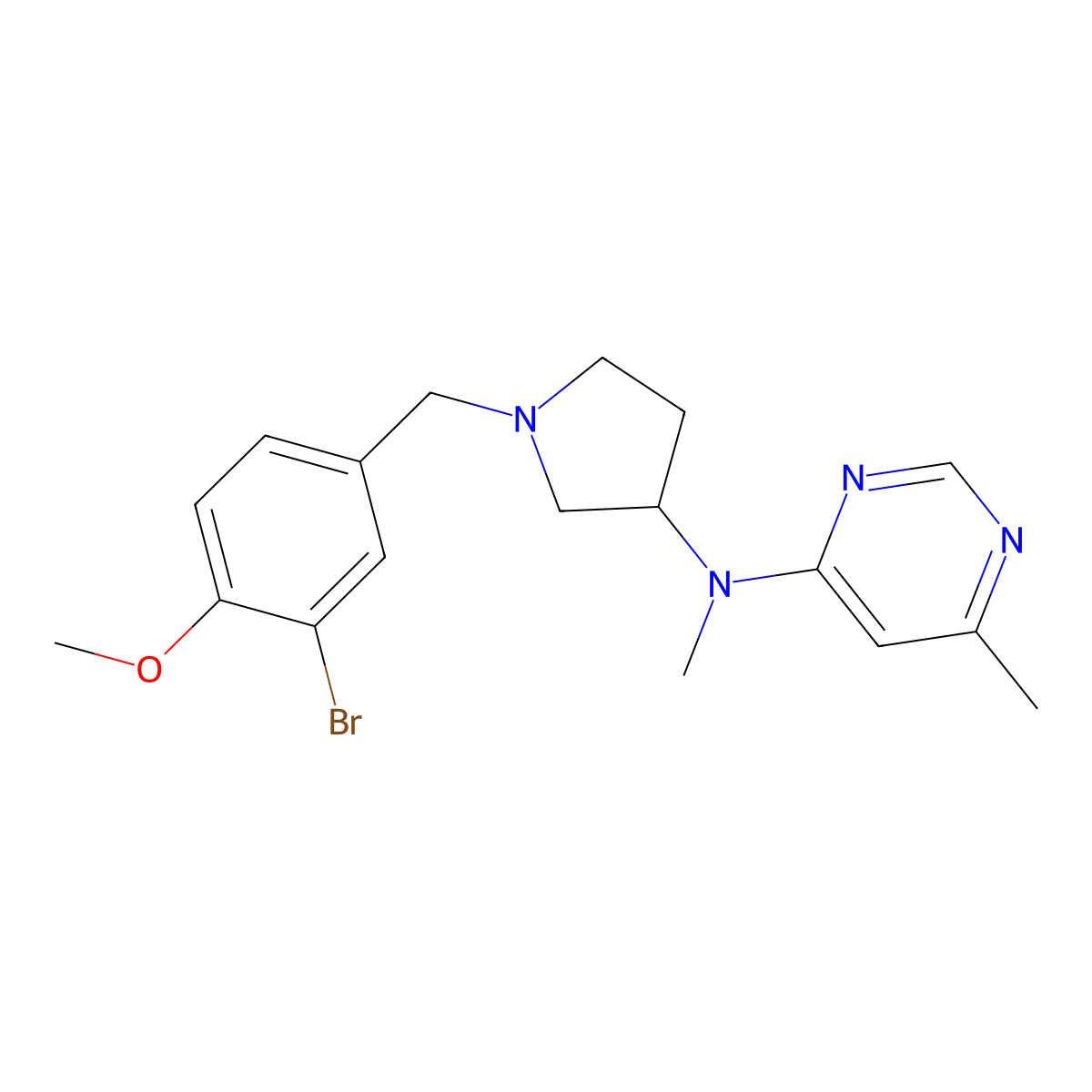 N-{1-[(3-bromo-4-methoxyphenyl)methyl]pyrrolidin-3-yl}-N,6-dimethylpyrimidin-4-amine molecular structure, CAS 3054628-22-4