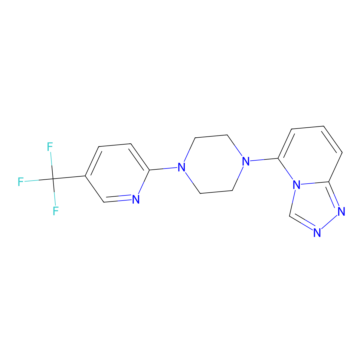 1-{[1,2,4]Triazolo[4,3-a]pyridin-5-yl}-4-[5-(trifluoromethyl)pyridin-2-yl]piperazine molecular structure, CAS 3054628-26-8