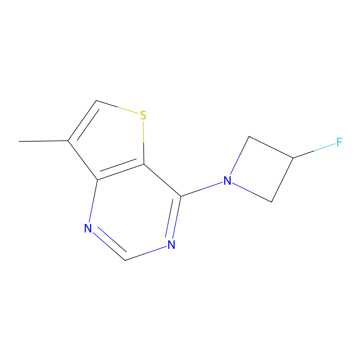 3-Fluoro-1-{7-methylthieno[3,2-d]pyrimidin-4-yl}azetidine molecular structure, CAS 3054628-31-5