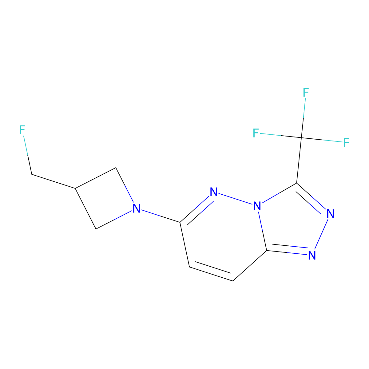 3-(Fluoromethyl)-1-[3-(trifluoromethyl)-[1,2,4]triazolo[4,3-b]pyridazin-6-yl]azetidine molecular structure, CAS 3054628-36-0