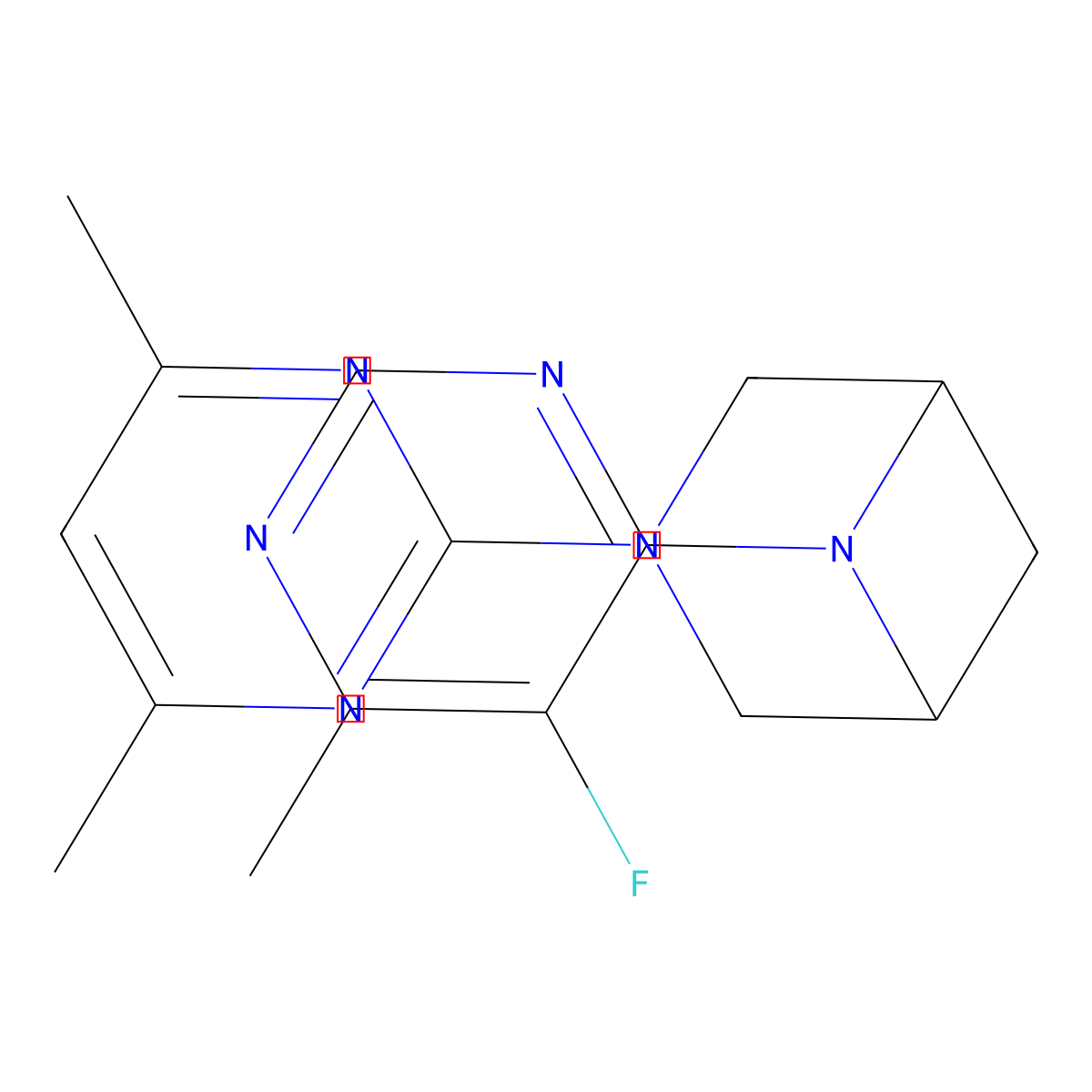3-(4,6-Dimethylpyrimidin-2-yl)-6-(5-fluoro-6-methylpyrimidin-4-yl)-3,6-diazabicyclo[3.1.1]heptane molecular structure, CAS 3054628-42-8
