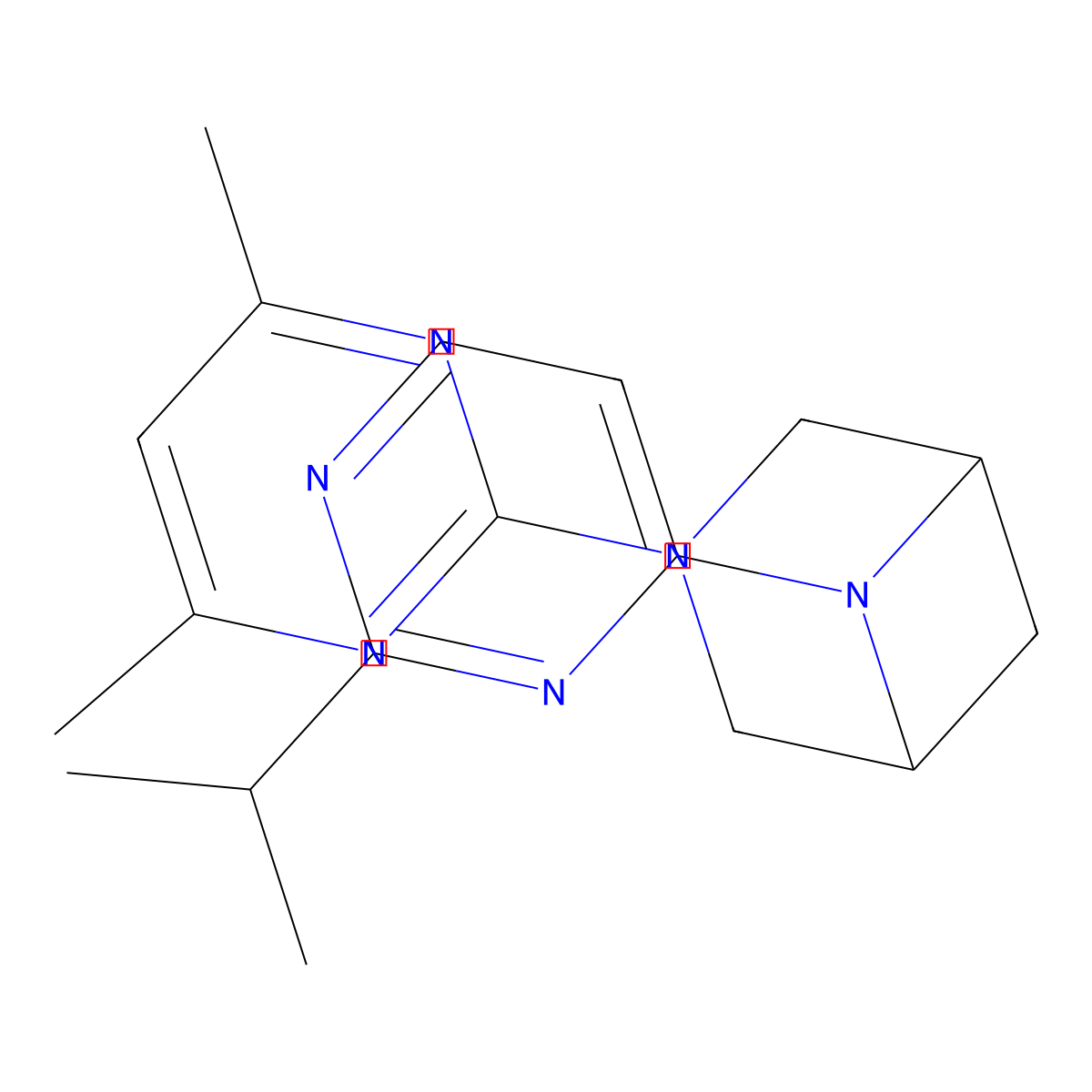 3-(4,6-Dimethylpyrimidin-2-yl)-6-[2-(propan-2-yl)pyrimidin-4-yl]-3,6-diazabicyclo[3.1.1]heptane molecular structure, CAS 3054628-61-1