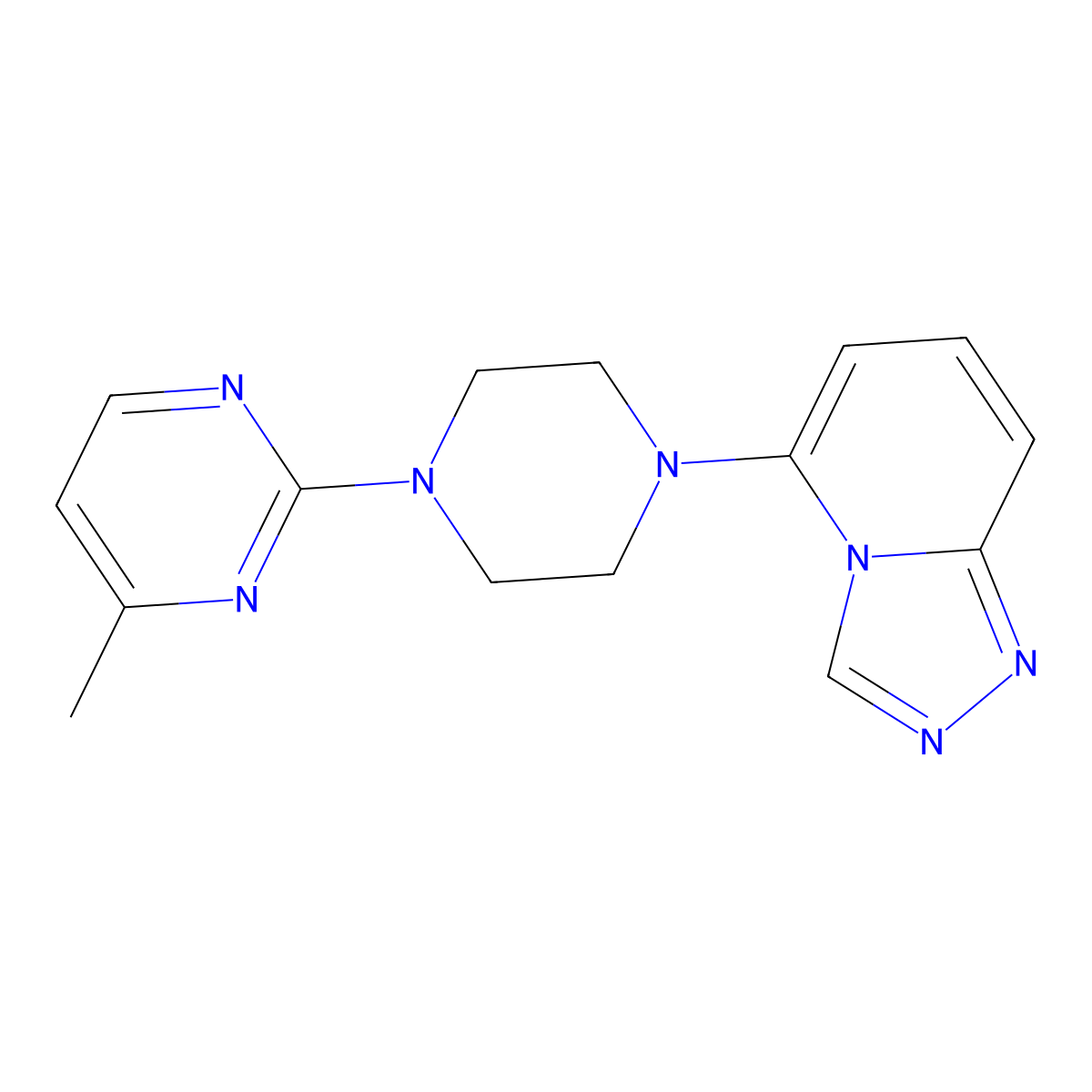 4-Methyl-2-(4-{[1,2,4]triazolo[4,3-a]pyridin-5-yl}piperazin-1-yl)pyrimidine molecular structure, CAS 3054628-64-4