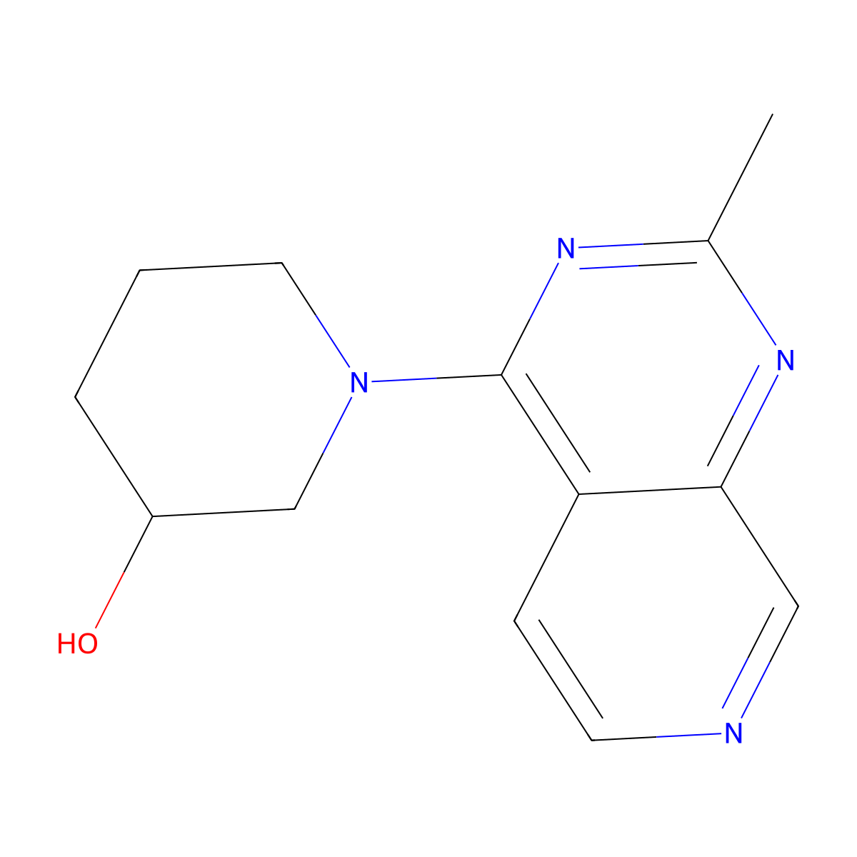 1-{2-Methylpyrido[3,4-d]pyrimidin-4-yl}piperidin-3-ol molecular structure, CAS 3054628-65-5