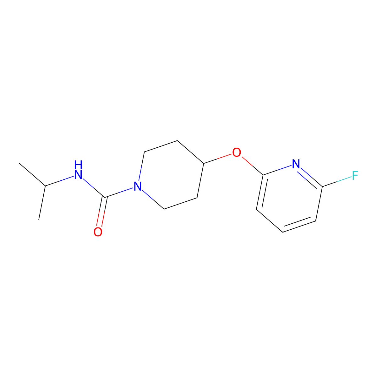 4-[(6-fluoropyridin-2-yl)oxy]-N-(propan-2-yl)piperidine-1-carboxamide molecular structure, CAS 3054628-67-7