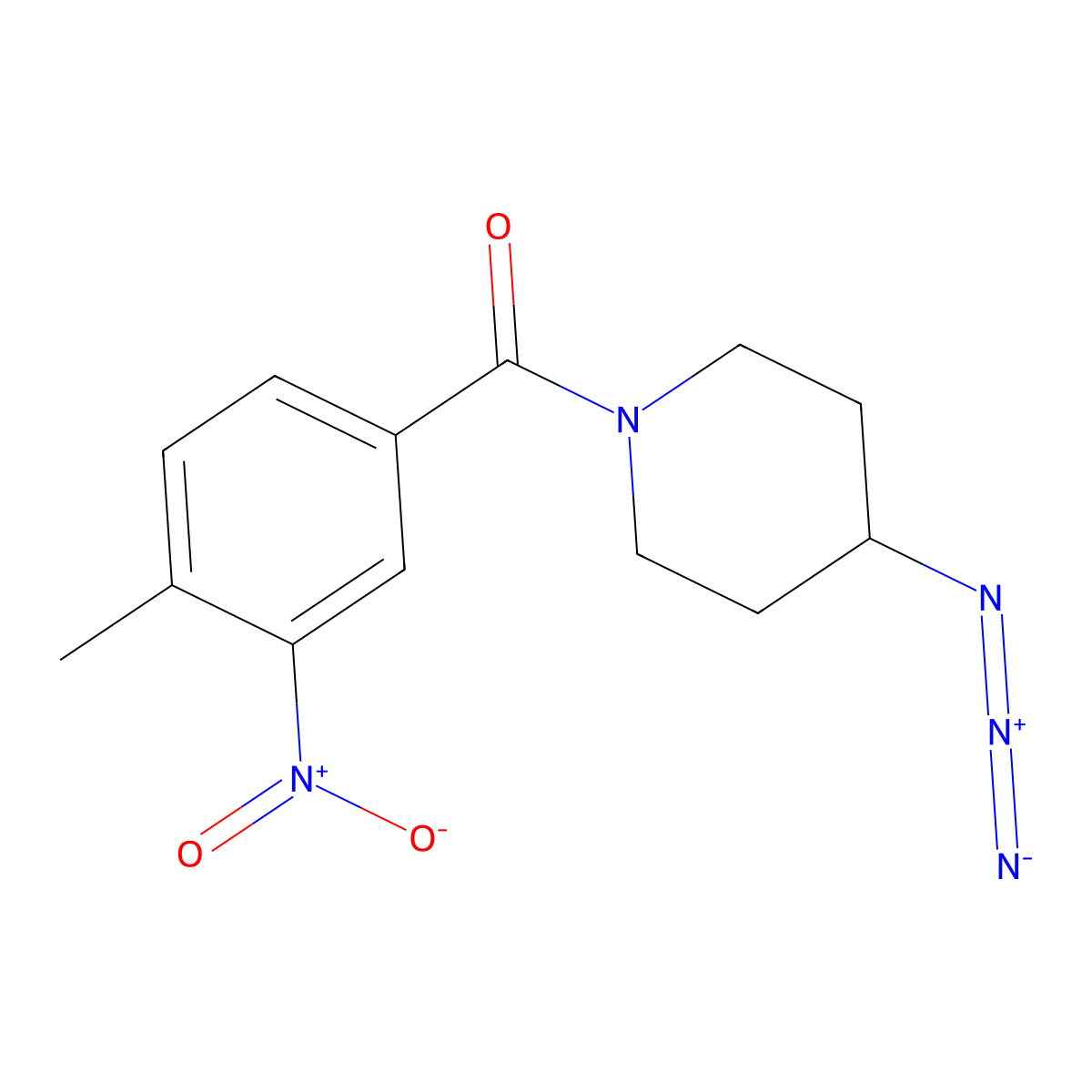 4-Azido-1-(4-methyl-3-nitrobenzoyl)piperidine molecular structure, CAS 3054628-74-6