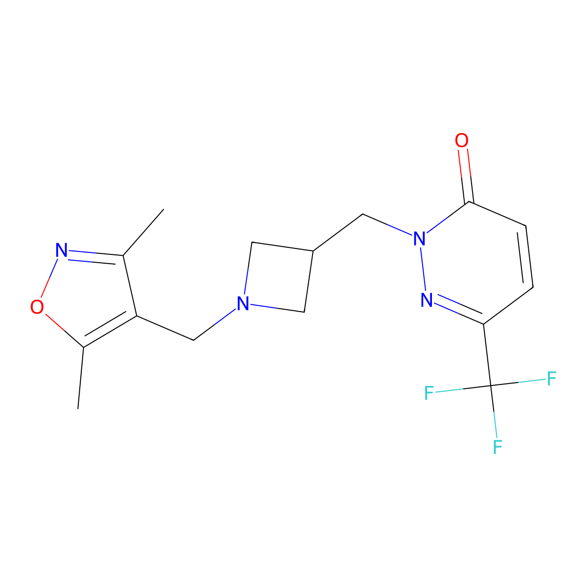 2-({1-[(3,5-Dimethyl-1,2-oxazol-4-yl)methyl]azetidin-3-yl}methyl)-6-(trifluoromethyl)-2,3-dihydropyridazin-3-one molecular structure, CAS 3054628-78-0