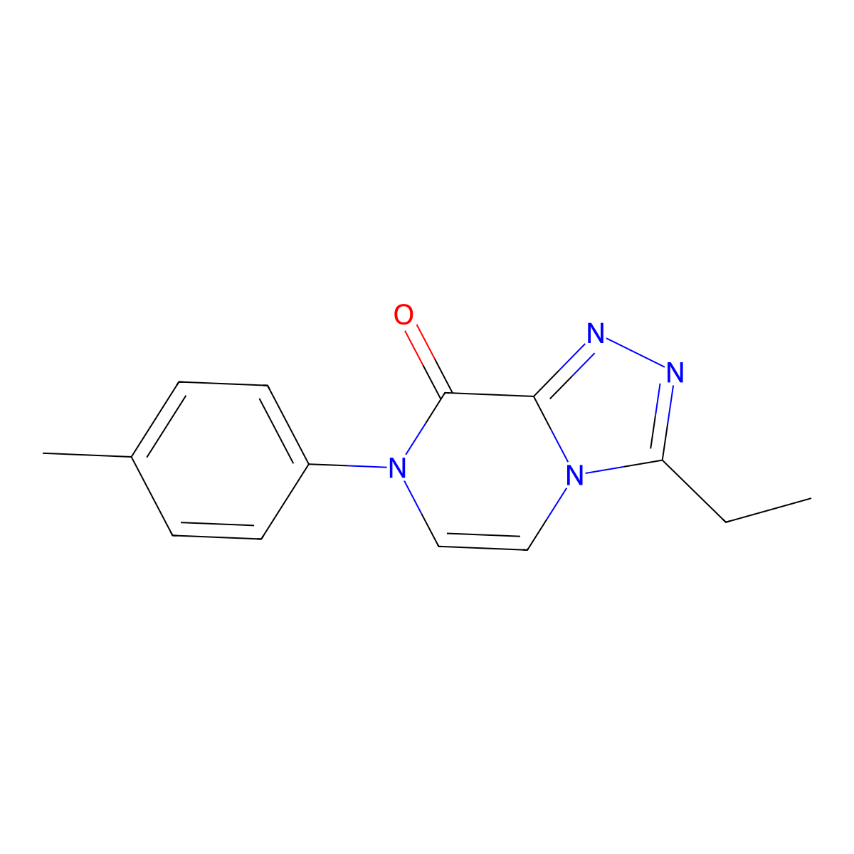 3-ethyl-7-(4-methylphenyl)-7H,8H-[1,2,4]triazolo[4,3-a]pyrazin-8-one molecular structure, CAS 3054628-80-4