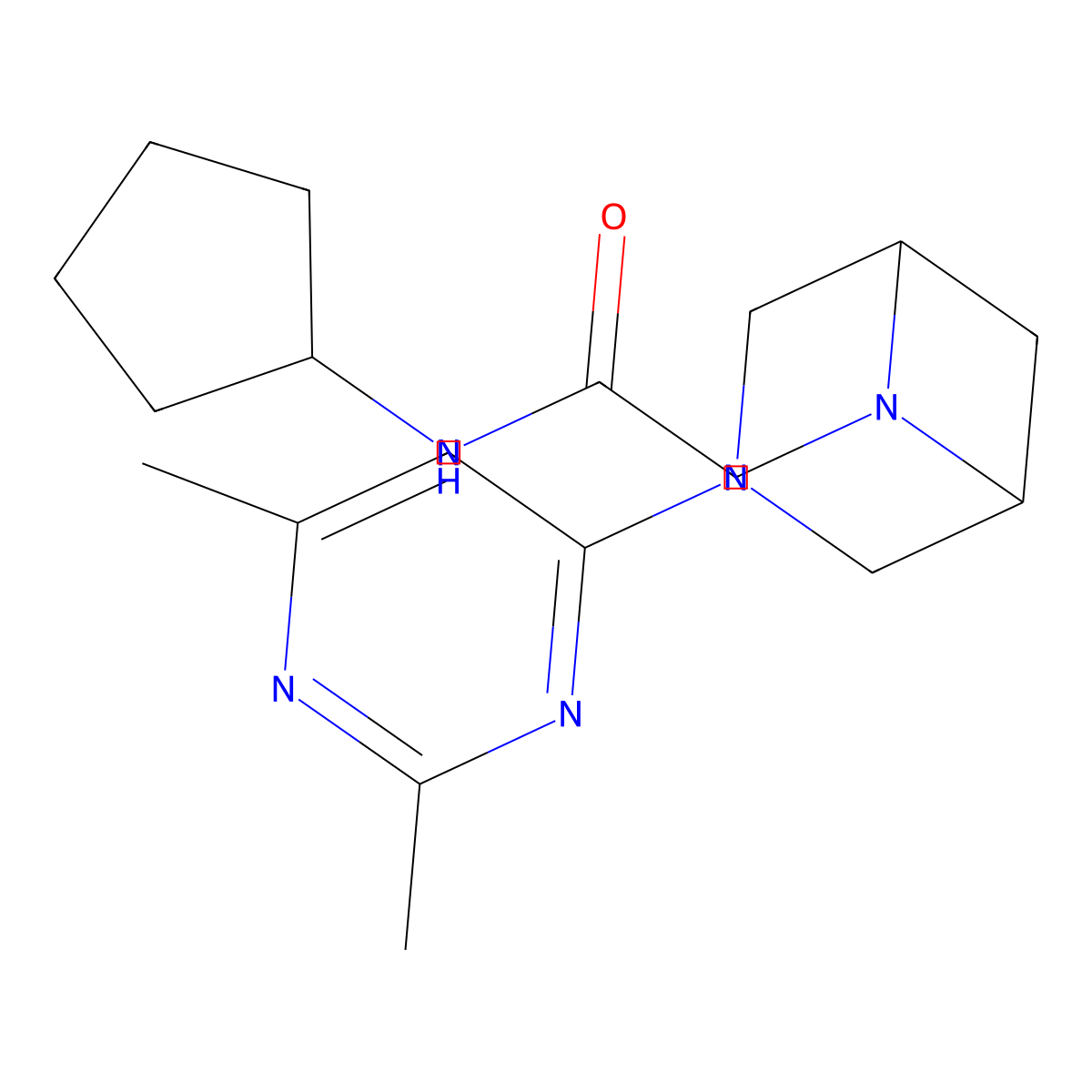 N-cyclopentyl-2-[3-(2,6-dimethylpyrimidin-4-yl)-3,6-diazabicyclo[3.1.1]heptan-6-yl]acetamide molecular structure, CAS 3054628-90-6