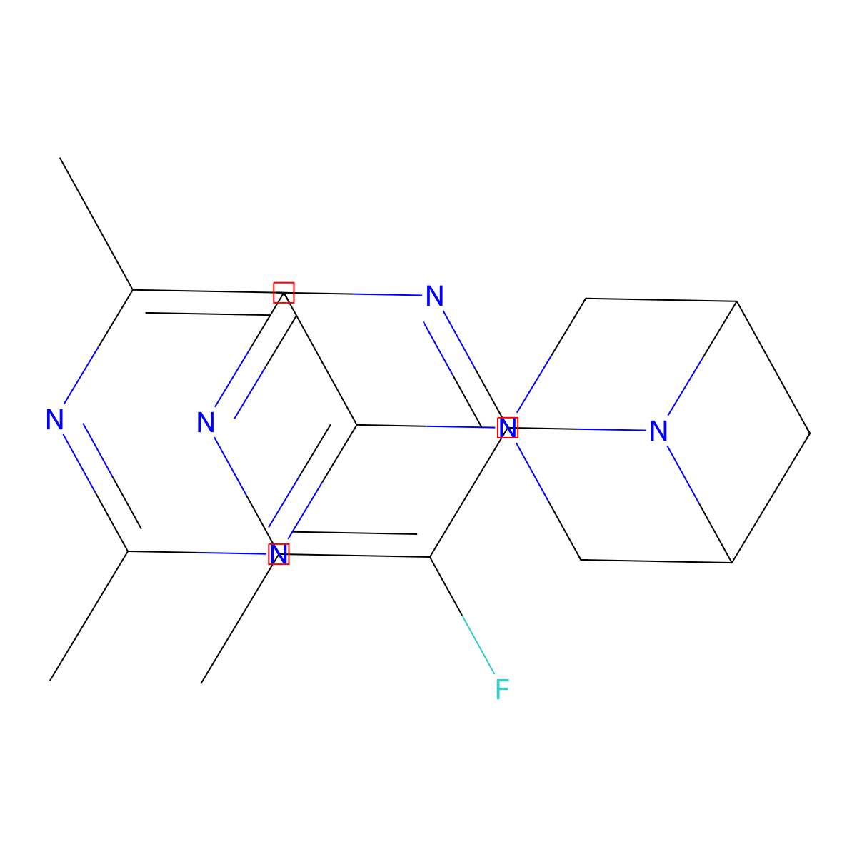 3-(2,6-Dimethylpyrimidin-4-yl)-6-(5-fluoro-6-methylpyrimidin-4-yl)-3,6-diazabicyclo[3.1.1]heptane molecular structure, CAS 3054628-95-1