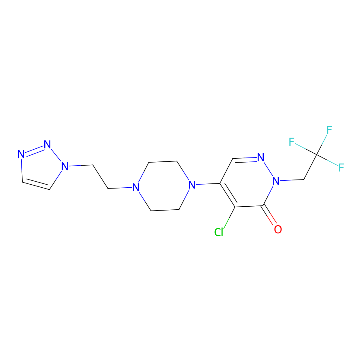 4-Chloro-5-[4-(5-methoxypyrimidin-2-yl)piperazin-1-yl]-2-(2,2,2-trifluoroethyl)-2,3-dihydropyridazin-3-one molecular structure, CAS 3054628-97-3