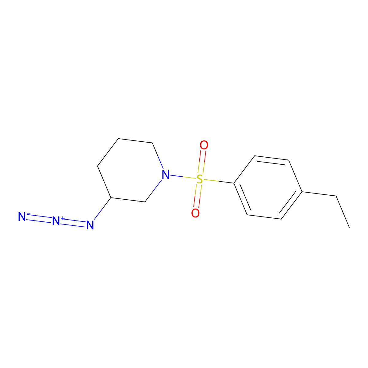 3-Azido-1-(4-ethylbenzenesulfonyl)piperidine molecular structure, CAS 3054629-10-3