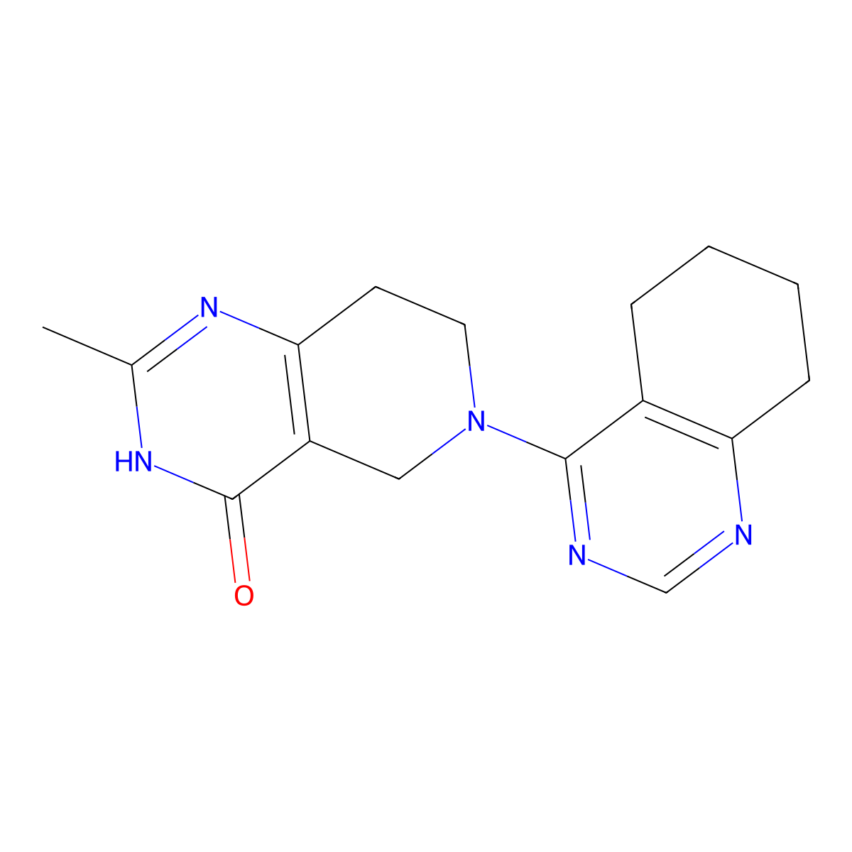 2-methyl-6-(5,6,7,8-tetrahydroquinazolin-4-yl)-3H,4H,5H,6H,7H,8H-pyrido[4,3-d]pyrimidin-4-one molecular structure, CAS 3054629-35-2