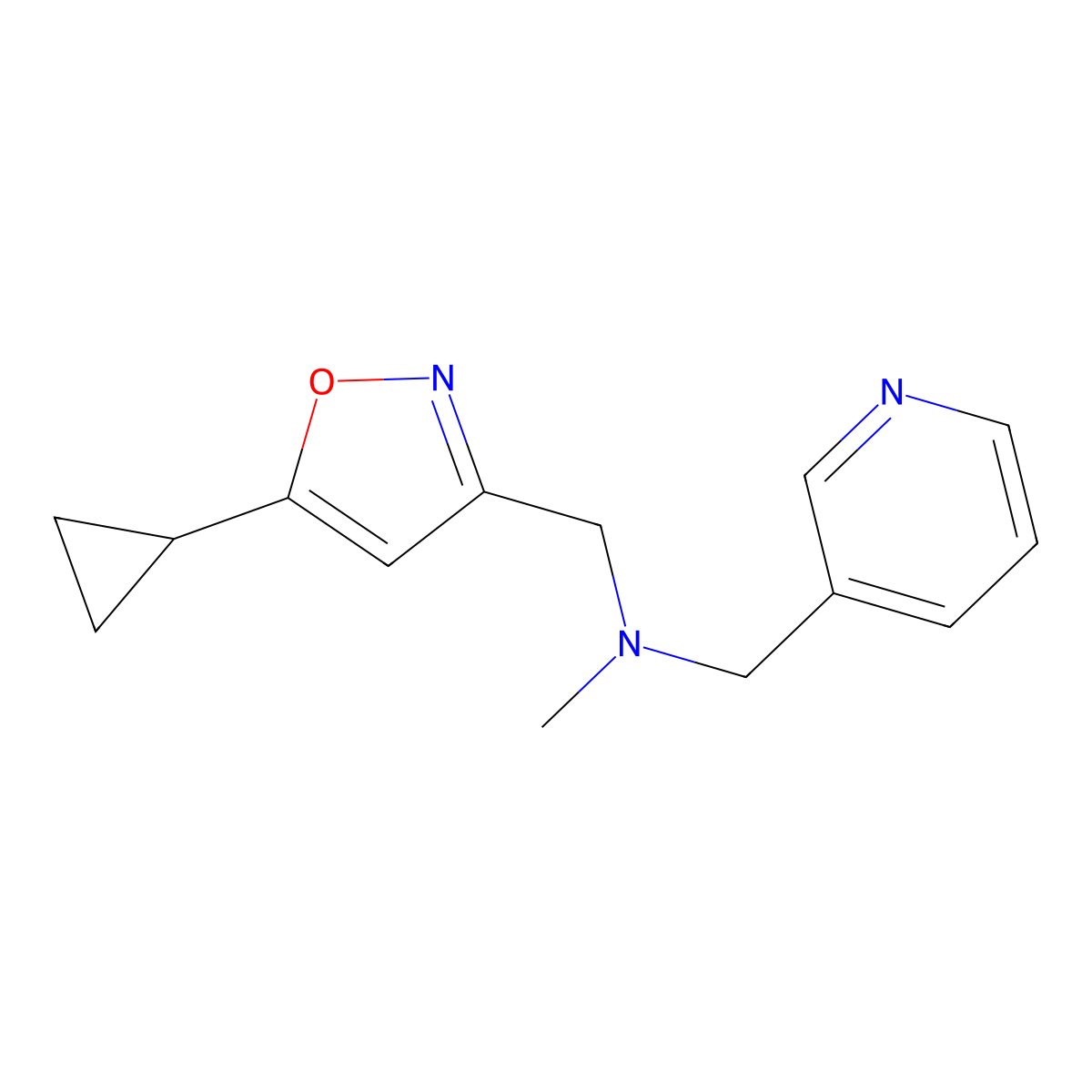 [(5-Cyclopropyl-1,2-oxazol-3-yl)methyl](methyl)[(pyridin-3-yl)methyl]amine molecular structure, CAS 3054629-36-3