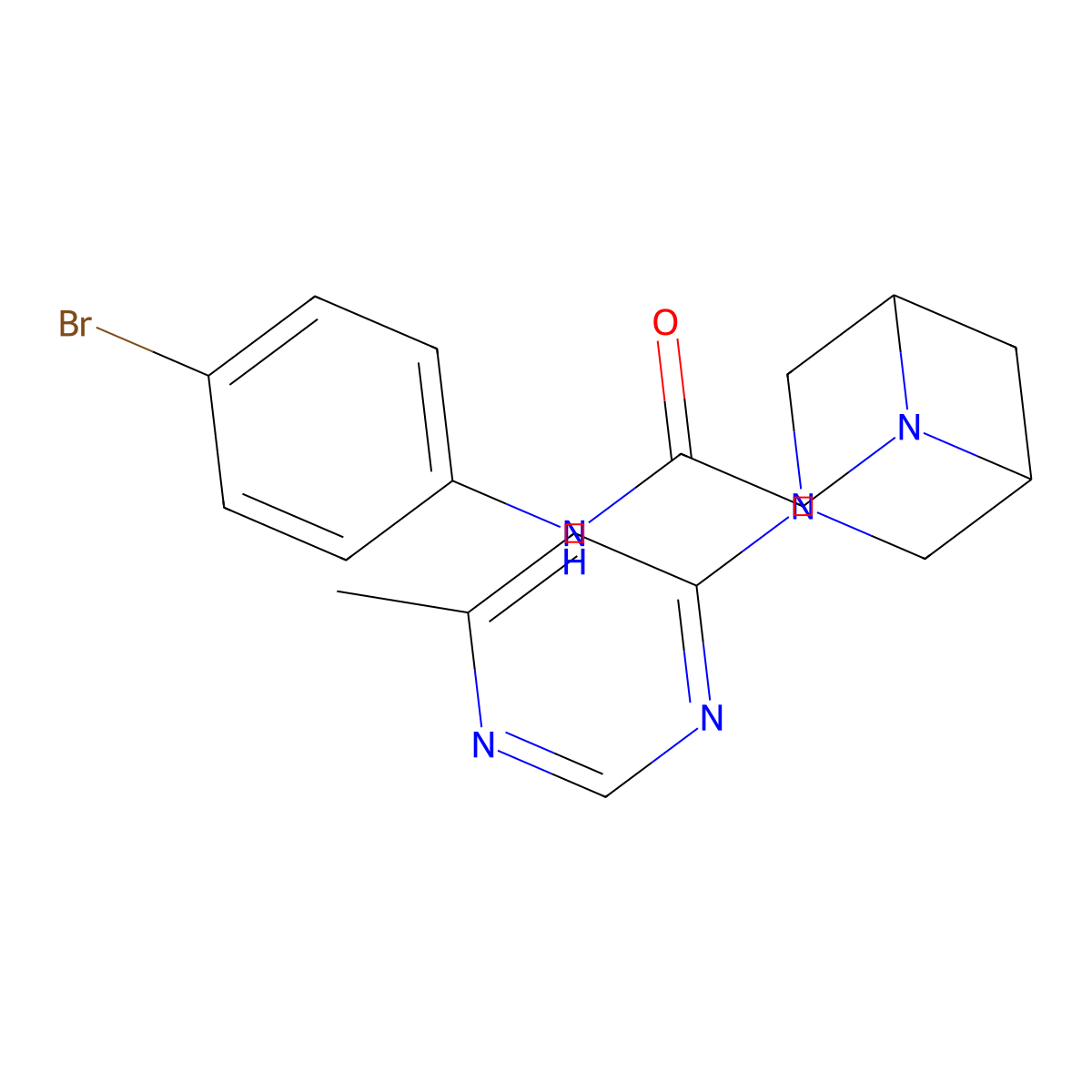 N-(4-bromophenyl)-2-[3-(6-methylpyrimidin-4-yl)-3,6-diazabicyclo[3.1.1]heptan-6-yl]acetamide molecular structure, CAS 3054629-44-3