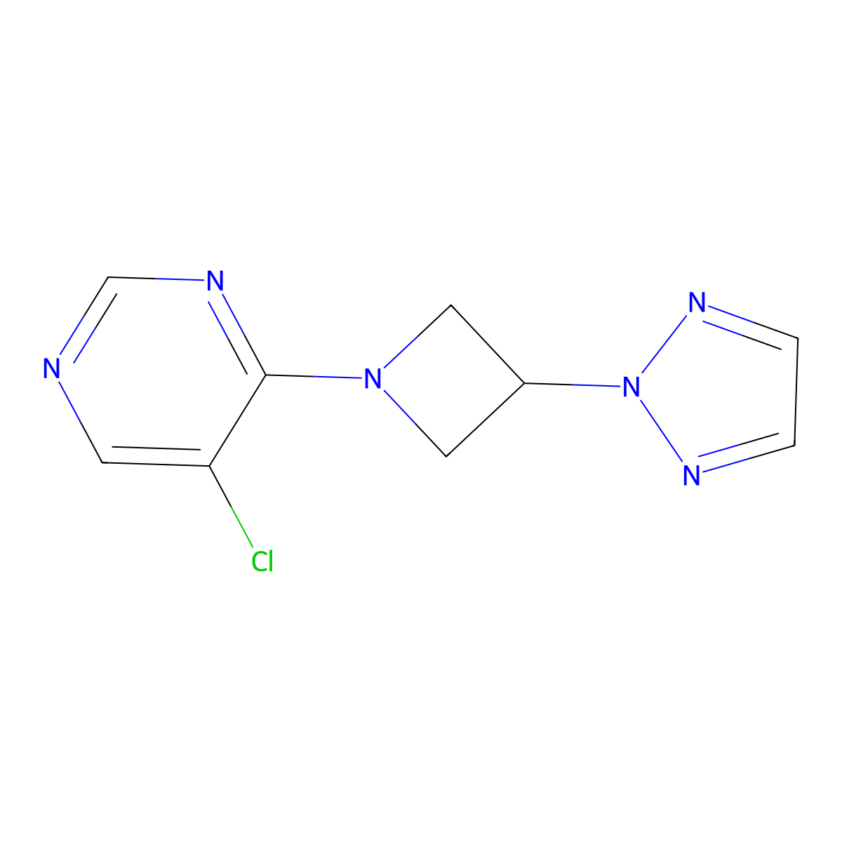 5-chloro-4-[3-(2H-1,2,3-triazol-2-yl)azetidin-1-yl]pyrimidine molecular structure, CAS 3054629-52-3