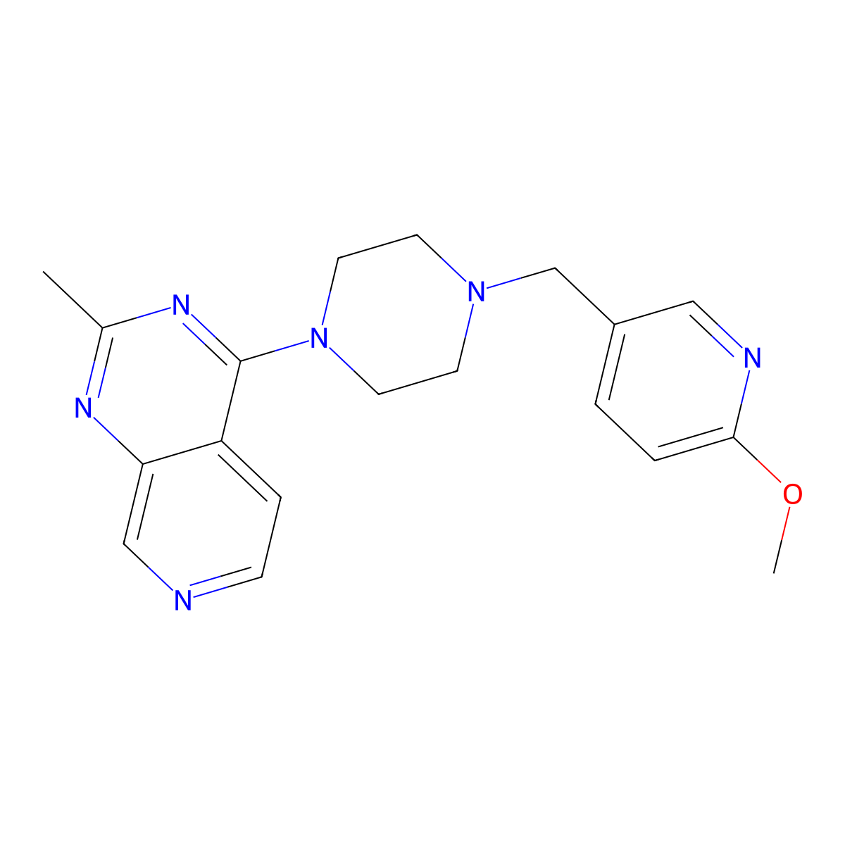 1-[(6-Methoxypyridin-3-yl)methyl]-4-{2-methylpyrido[3,4-d]pyrimidin-4-yl}piperazine molecular structure, CAS 3054629-65-8