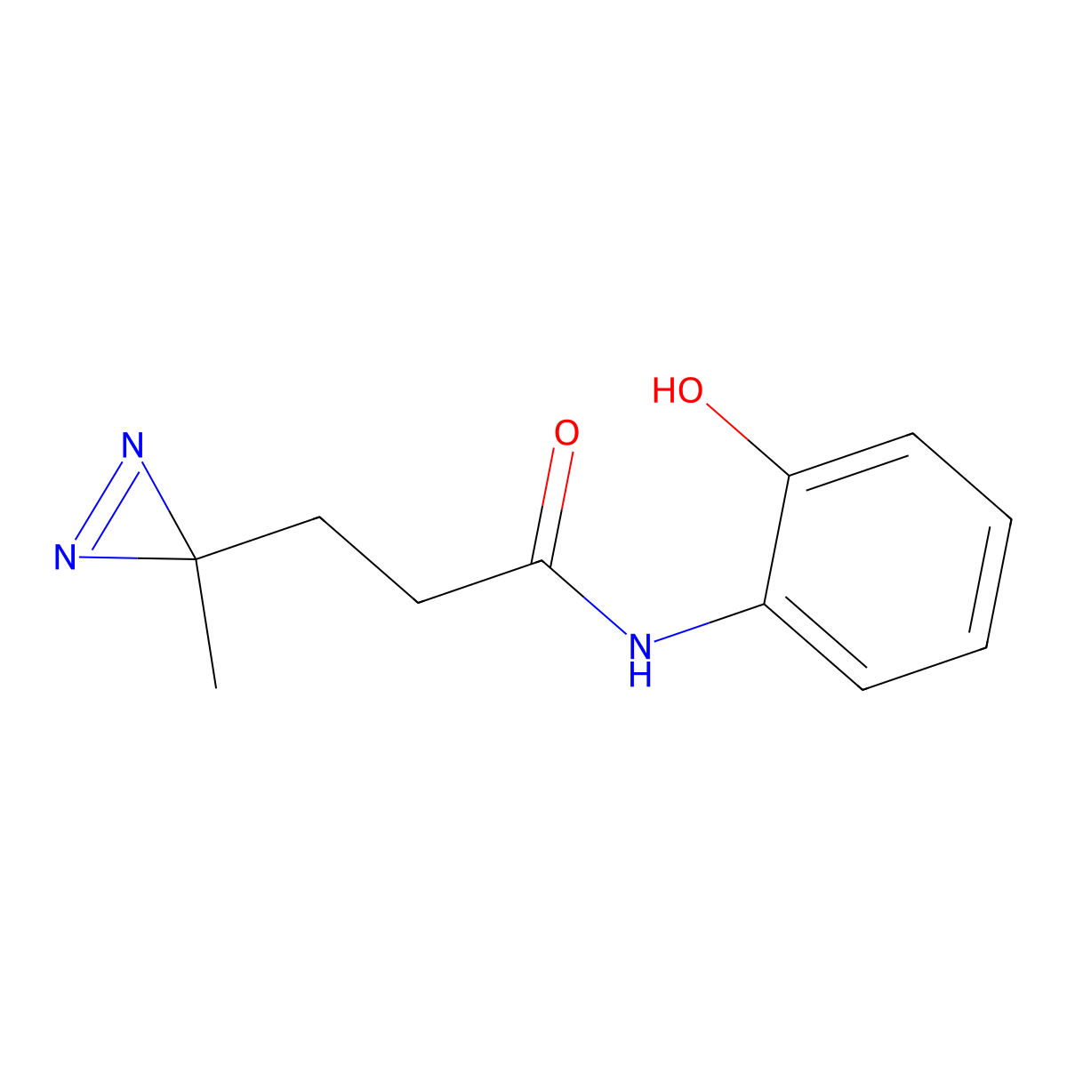N-(2-hydroxyphenyl)-3-(3-methyl-3H-diazirin-3-yl)propanamide molecular structure, CAS 3054629-76-1