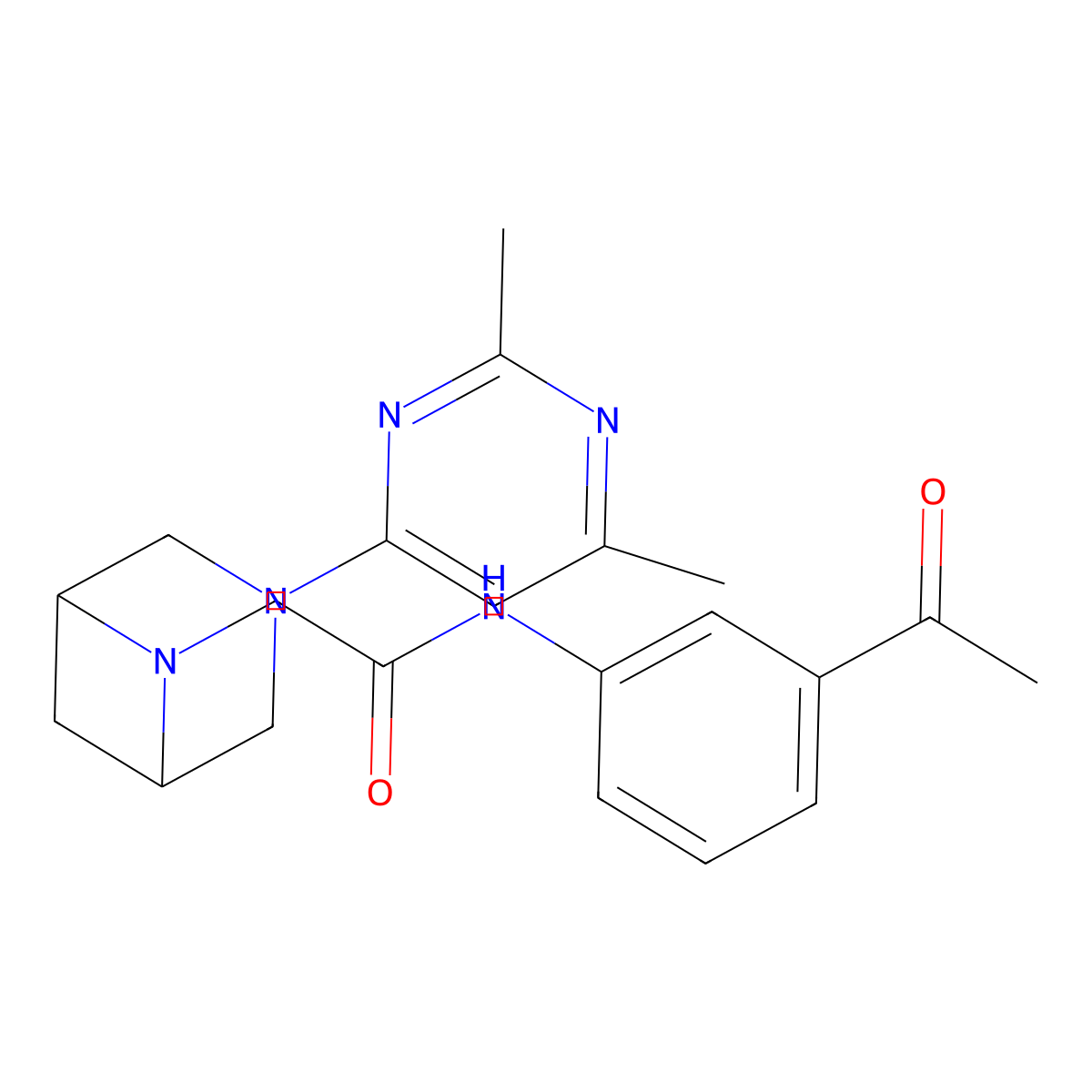 N-(3-acetylphenyl)-2-[3-(2,6-dimethylpyrimidin-4-yl)-3,6-diazabicyclo[3.1.1]heptan-6-yl]acetamide molecular structure, CAS 3054629-92-1