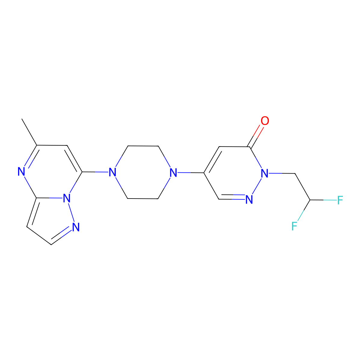 2-(2,2-Difluoroethyl)-5-(4-{5-methylpyrazolo[1,5-a]pyrimidin-7-yl}piperazin-1-yl)-2,3-dihydropyridazin-3-one molecular structure, CAS 3054630-02-0