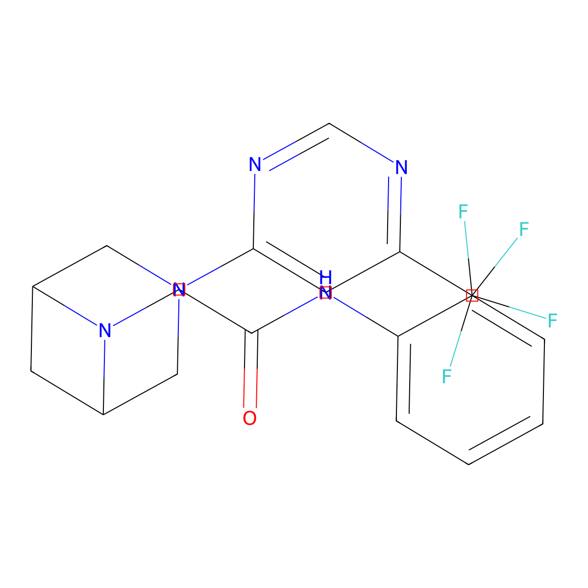 N-(2-fluorophenyl)-2-{3-[6-(trifluoromethyl)pyrimidin-4-yl]-3,6-diazabicyclo[3.1.1]heptan-6-yl}acetamide molecular structure, CAS 3054630-17-7