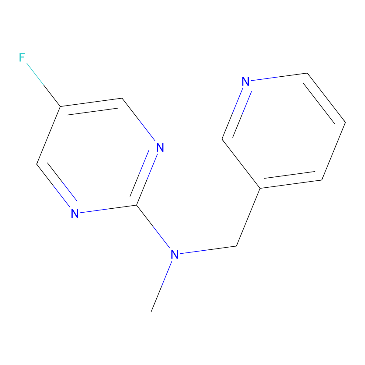 5-fluoro-N-methyl-N-[(pyridin-3-yl)methyl]pyrimidin-2-amine molecular structure, CAS 3054630-20-2