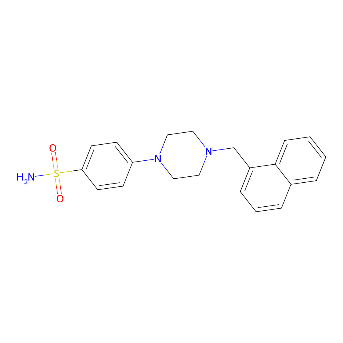 4-{4-[(Naphthalen-1-yl)methyl]piperazin-1-yl}benzene-1-sulfonamide molecular structure, CAS 3054630-25-7