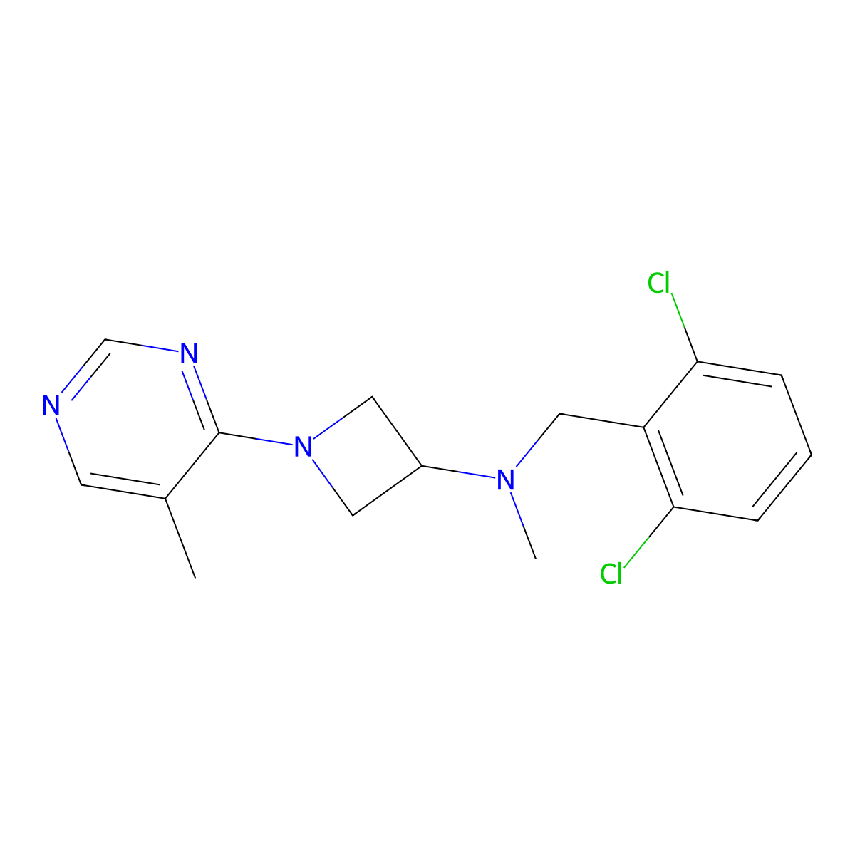 N-[(2,6-dichlorophenyl)methyl]-N-methyl-1-(5-methylpyrimidin-4-yl)azetidin-3-amine molecular structure, CAS 3054630-27-9