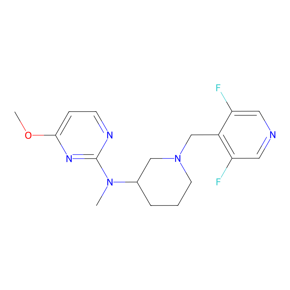 N-{1-[(3,5-difluoropyridin-4-yl)methyl]piperidin-3-yl}-4-methoxy-N-methylpyrimidin-2-amine molecular structure, CAS 3054630-51-9