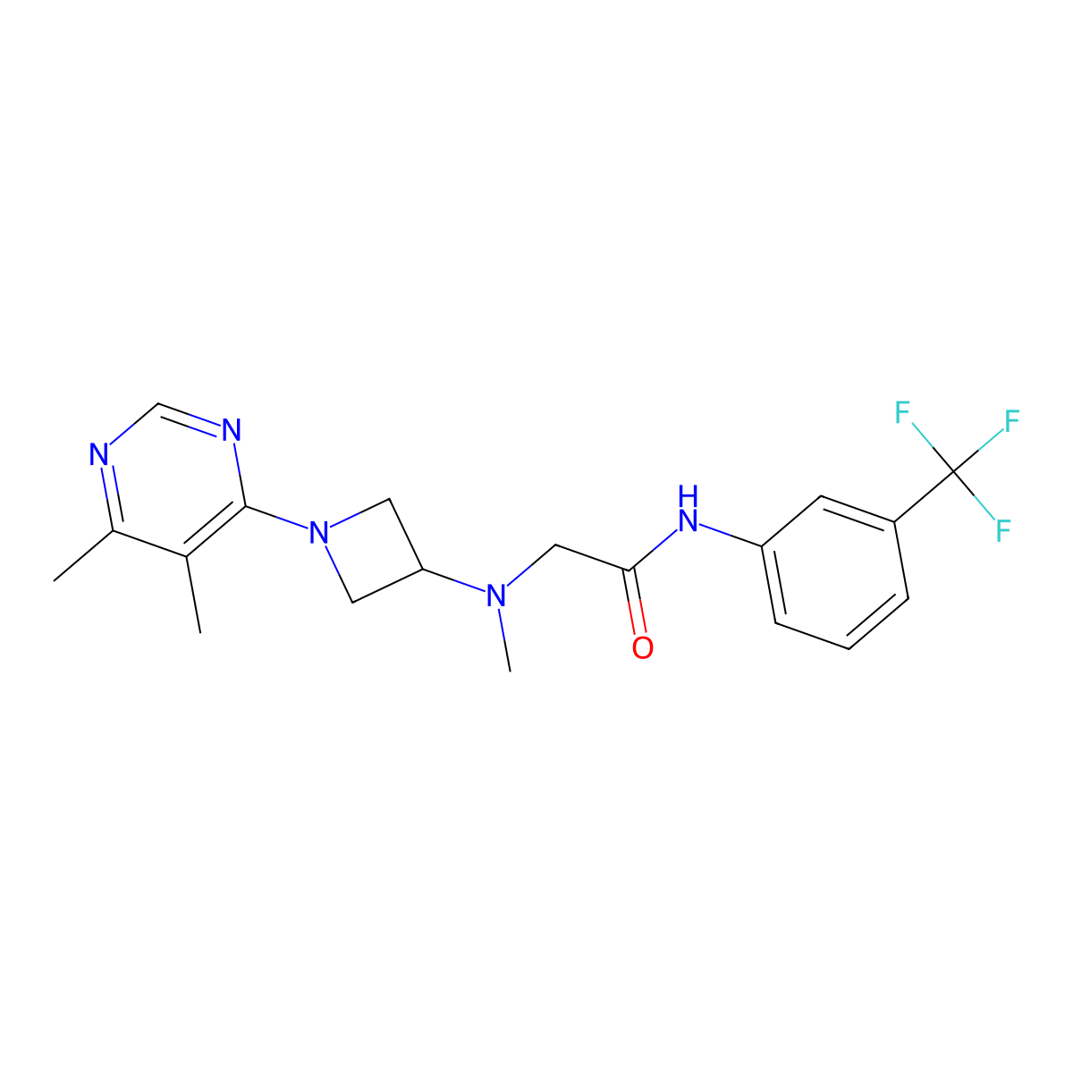 2-{[1-(5,6-dimethylpyrimidin-4-yl)azetidin-3-yl](methyl)amino}-N-[3-(trifluoromethyl)phenyl]acetamide molecular structure, CAS 3054630-55-3