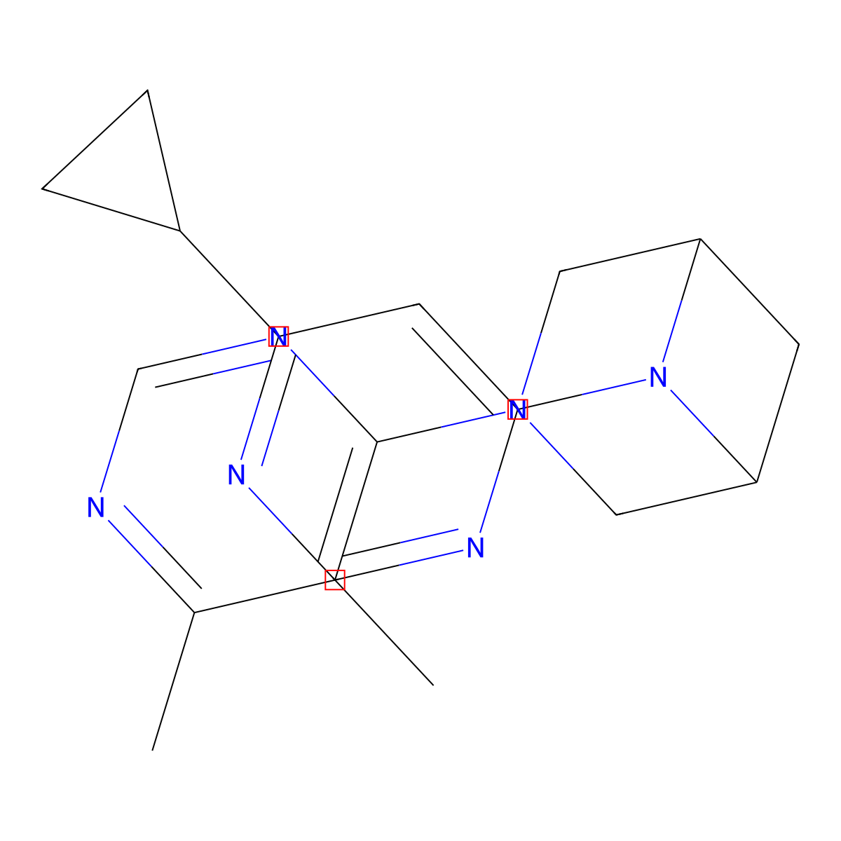 6-(6-Cyclopropylpyrimidin-4-yl)-3-(5,6-dimethylpyrimidin-4-yl)-3,6-diazabicyclo[3.1.1]heptane molecular structure, CAS 3054630-57-5